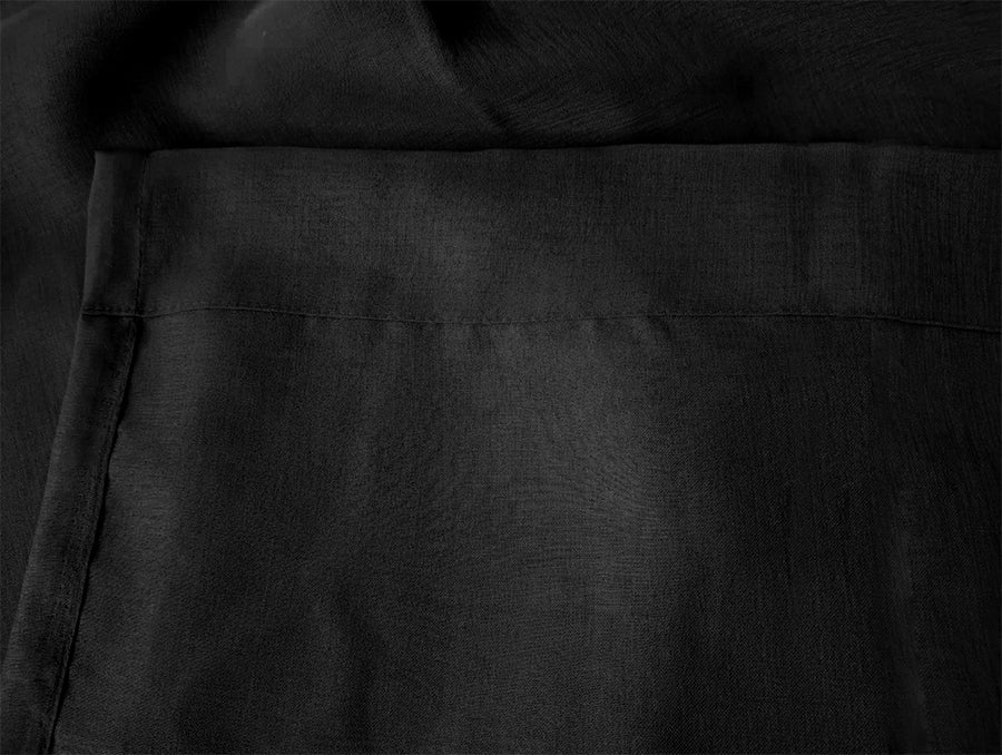 2 Long drop Sheer Voile Curtains 588cm wide 270cm Drop +Hooks Pinch Pleat  Black 4