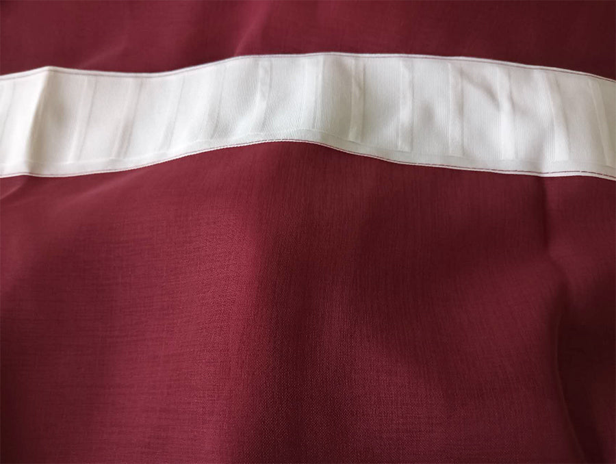 2 Long Drop Sheer Voile Curtains 592cm wide 270cm Drop Pinch Pleat + Hooks Wine 5