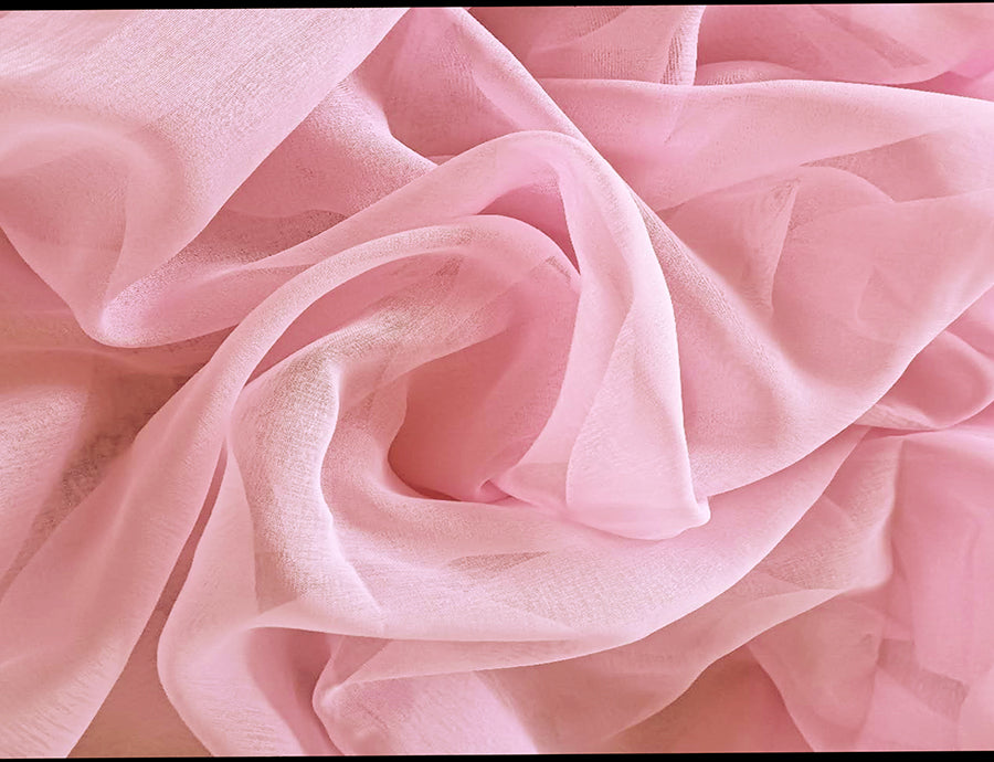 2 Long drop Sheer Voile Curtains 588cm wide 270cm Drop Pinch Pleat+30 Hook, Pink 3