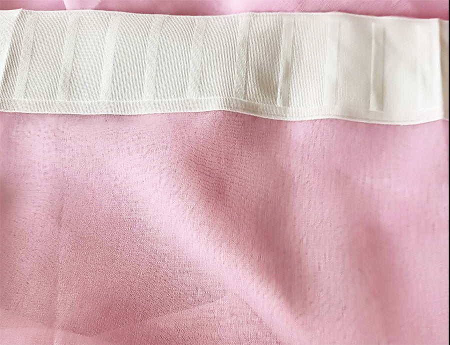 2 Long drop Sheer Voile Curtains 588cm wide 270cm Drop Pinch Pleat+30 Hook, Pink 5