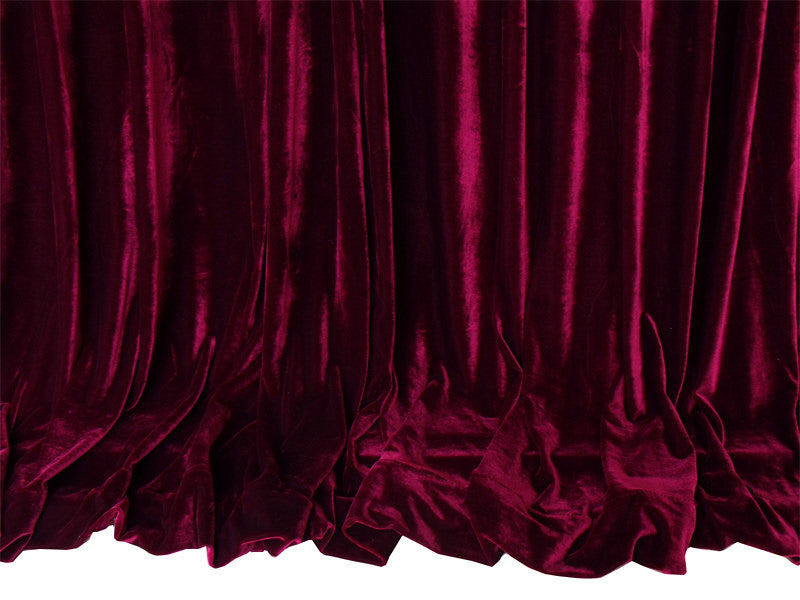 Long 4-Way Stretch Velvet Curtains 600x265cm with 30 hooks Pinch Pleat Burgundy