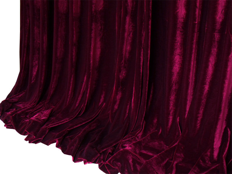 Long 4-Way Stretch Velvet Curtains 600x265cm with 30 hooks Pinch Pleat Burgundy 3