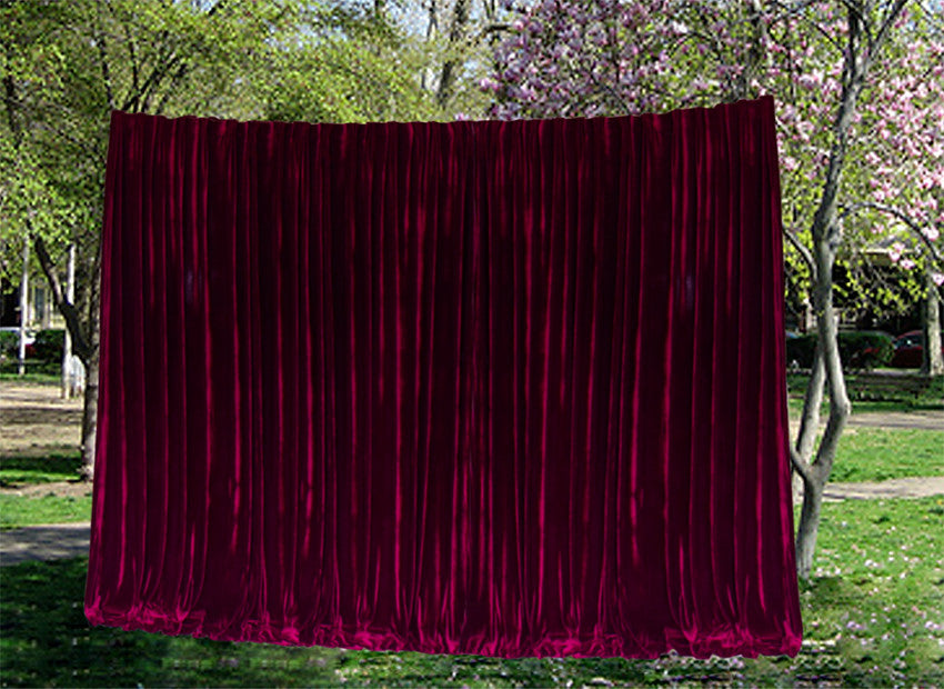 Long 4-Way Stretch Velvet Curtains 600x265cm with 30 hooks Pinch Pleat Burgundy 4