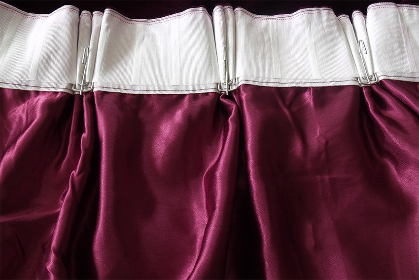Long 4-Way Stretch Velvet Curtains 600x265cm with 30 hooks Pinch Pleat Burgundy 9