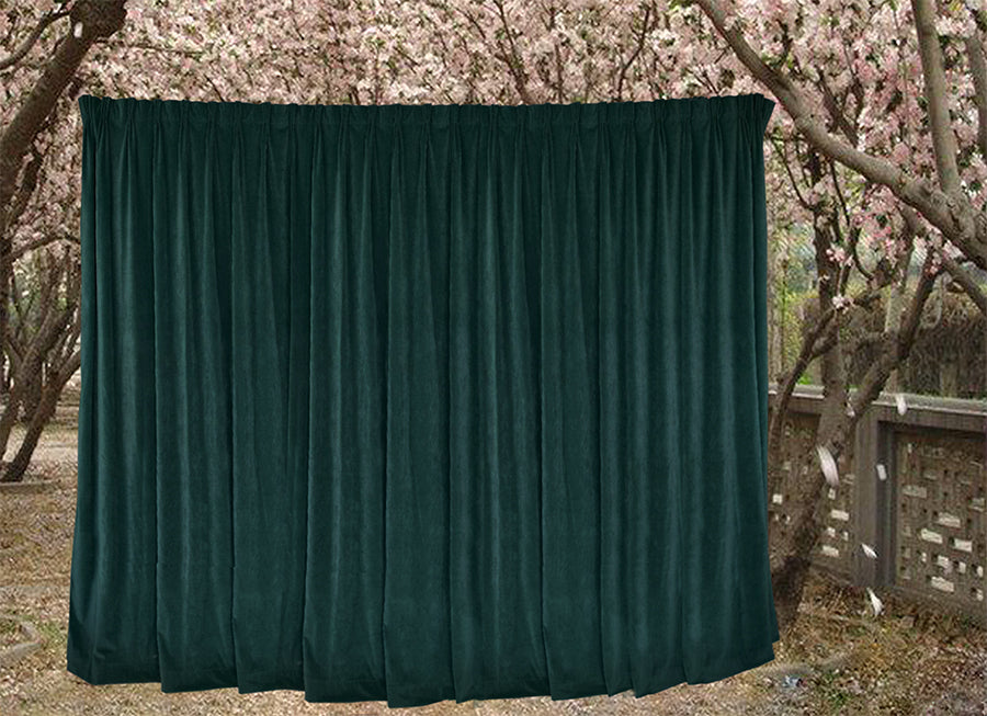 Large Thick Faux Mink Velvet Curtains 540x 230cm+30 Hooks Pinch Pleat, Green,New