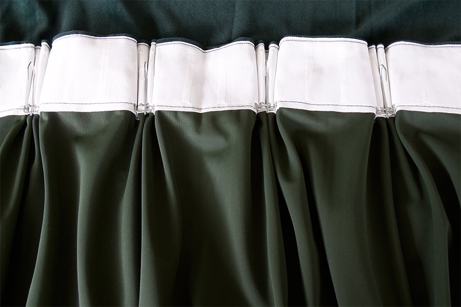 Large Thick Faux Mink Velvet Curtains 540x 230cm+30 Hooks Pinch Pleat, Green,New 7