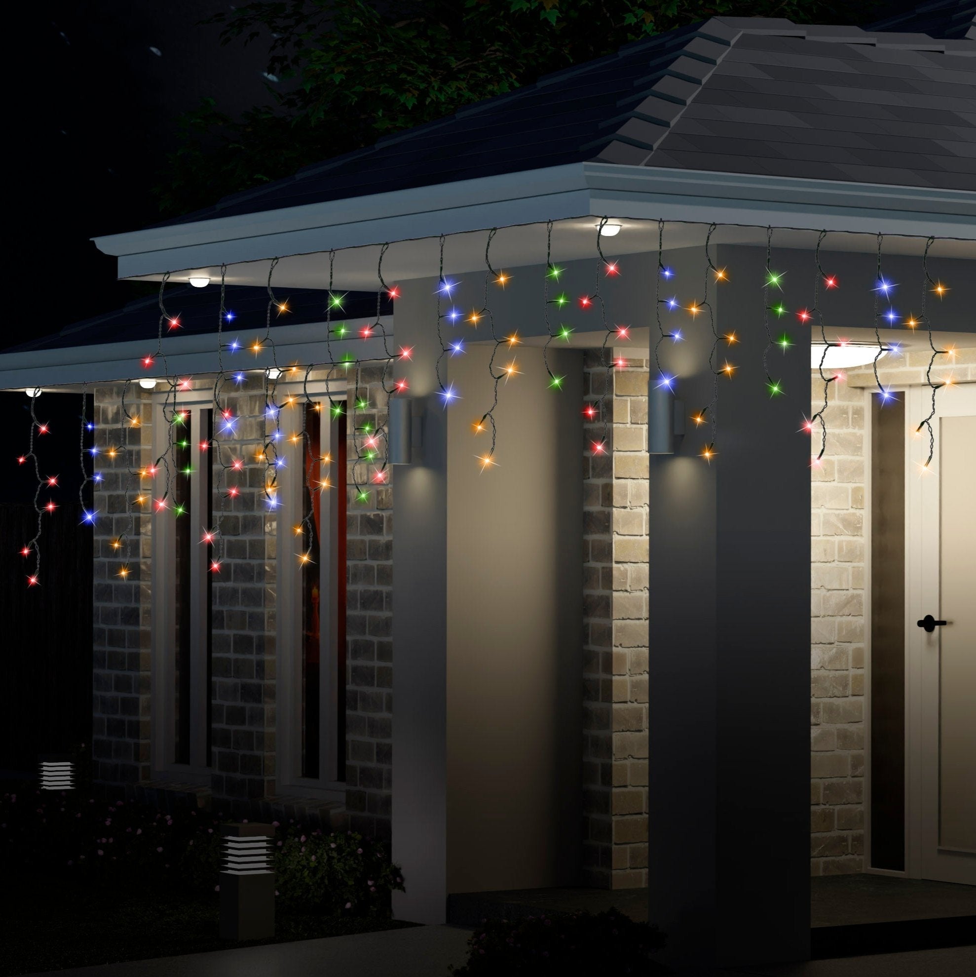 300 LED Icicle Flashing Lights available in 4 Colors - Multicolor 5