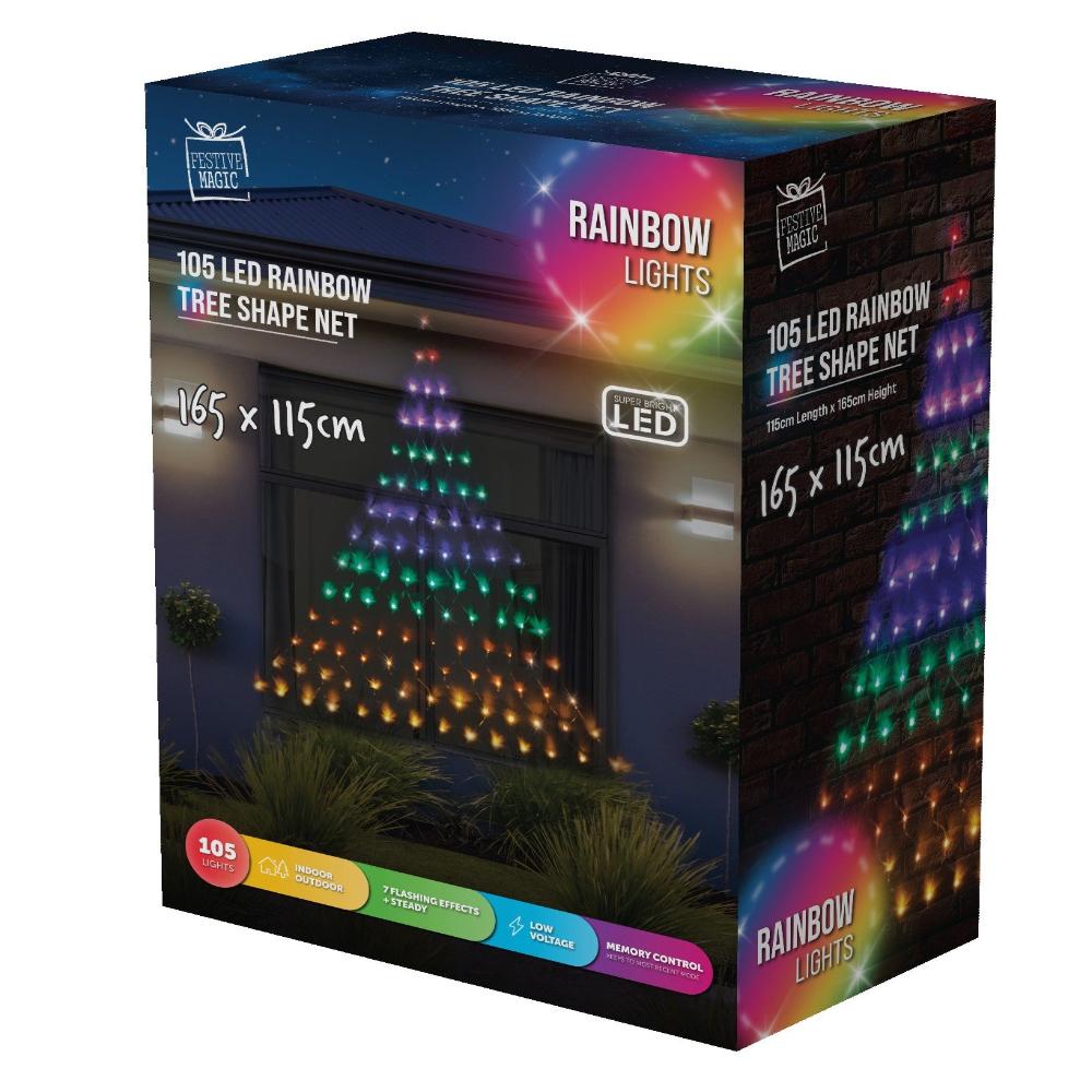 LED Christmas Tree Rainbow Wall Net Lights 4