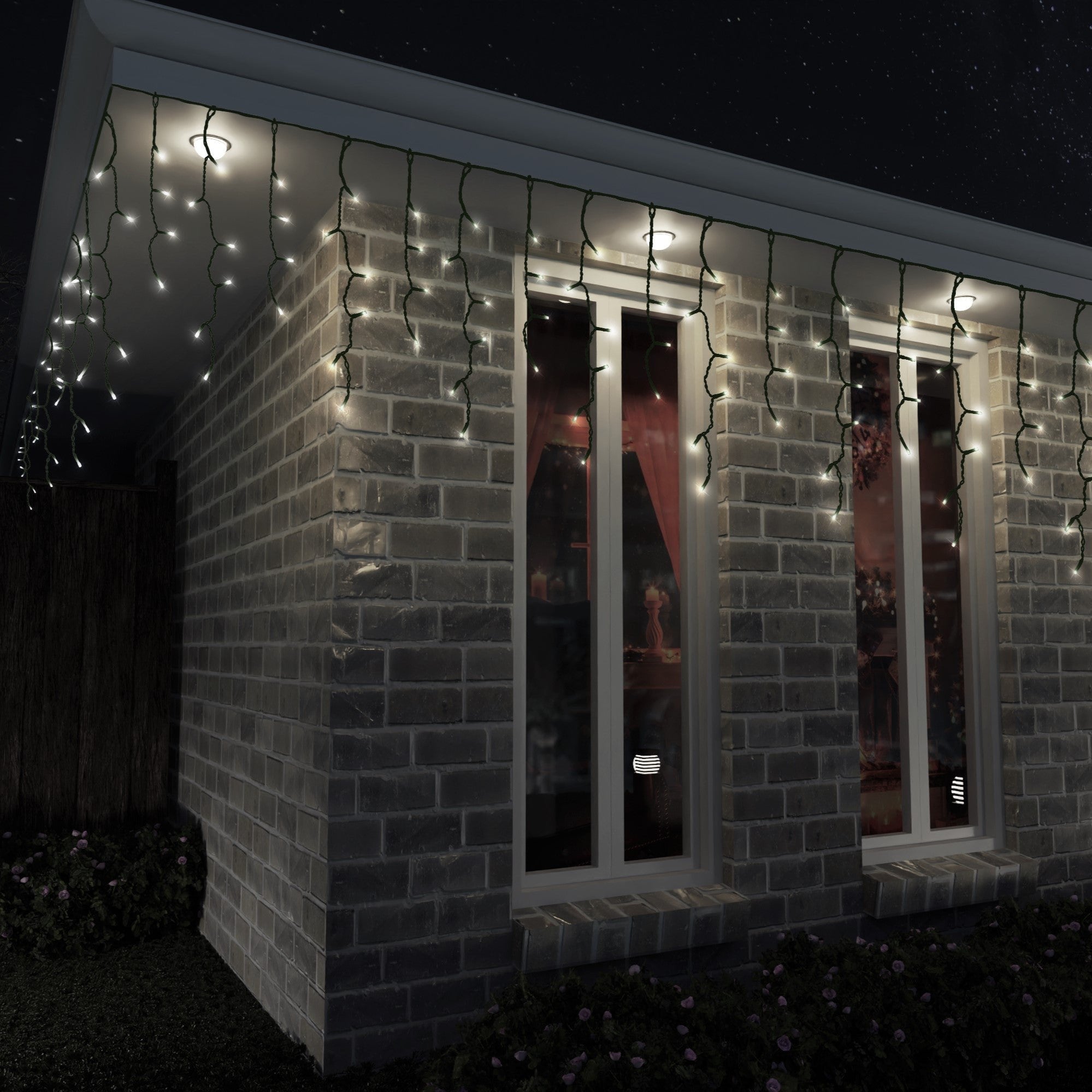 Solar 200 LED Icicle Lights – 3.9m x 33cm, available in 3 Colors - Multicolor 3