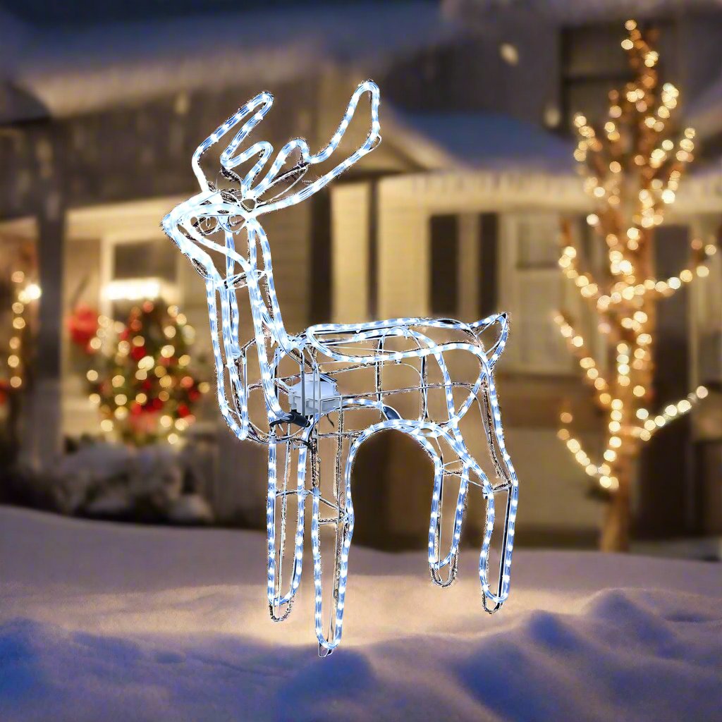 LED Ropelight Standing Reindeer Small Moving Cool White available in 2 types - Feeding 3