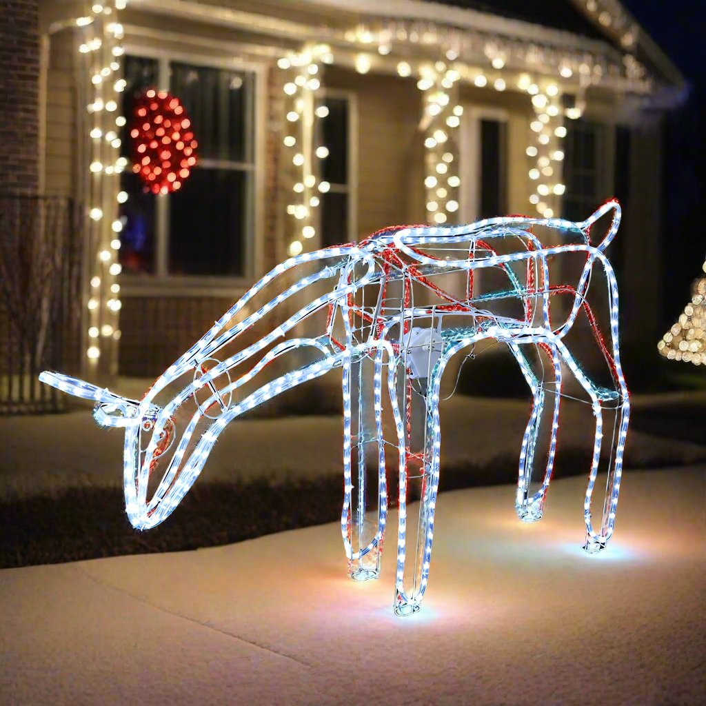 LED Ropelight Standing Reindeer Small Moving Cool White available in 2 types - Feeding 6