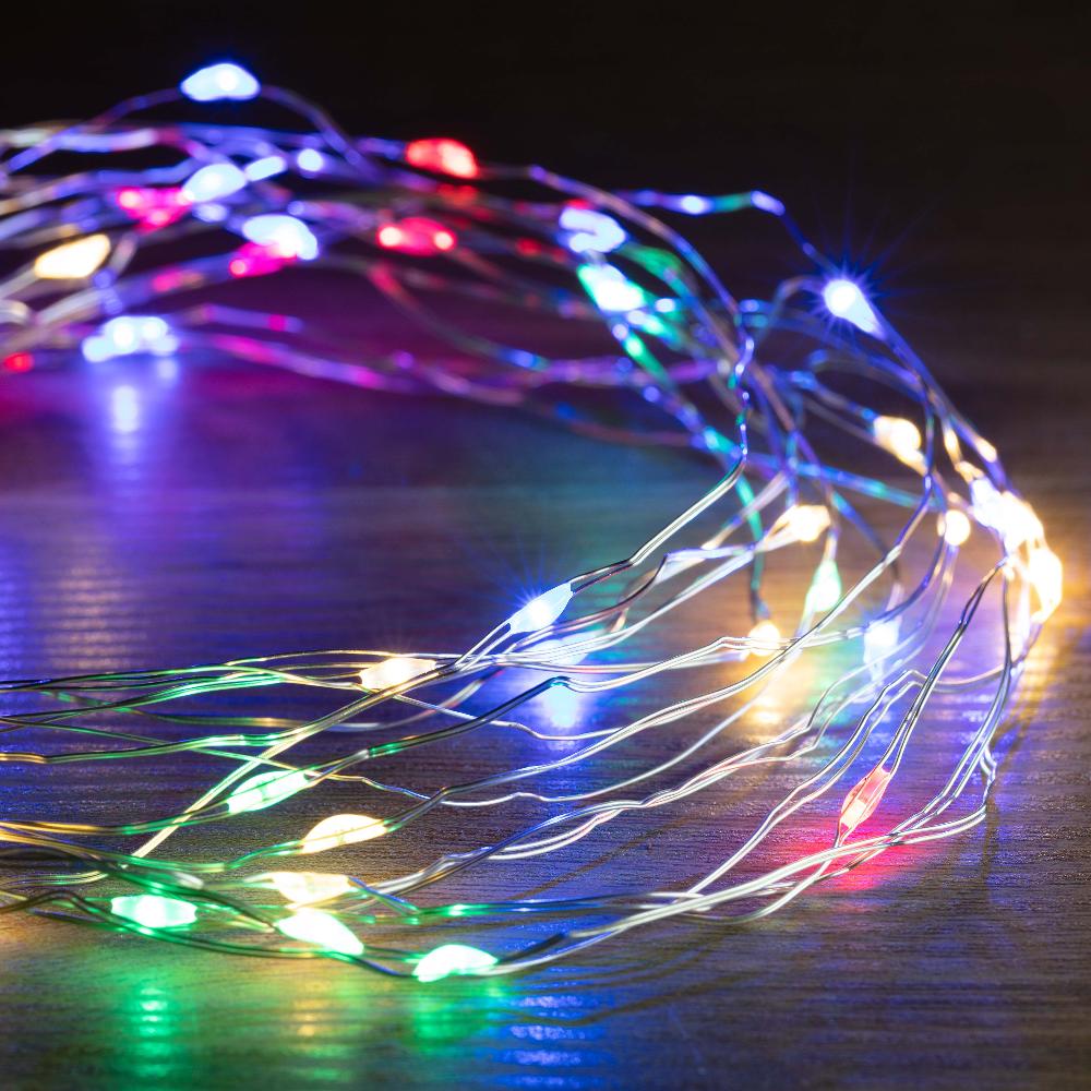 Battery Operated 100 LED Wire Pin Lights – 10m, available in 3 Colors - Warm White 5