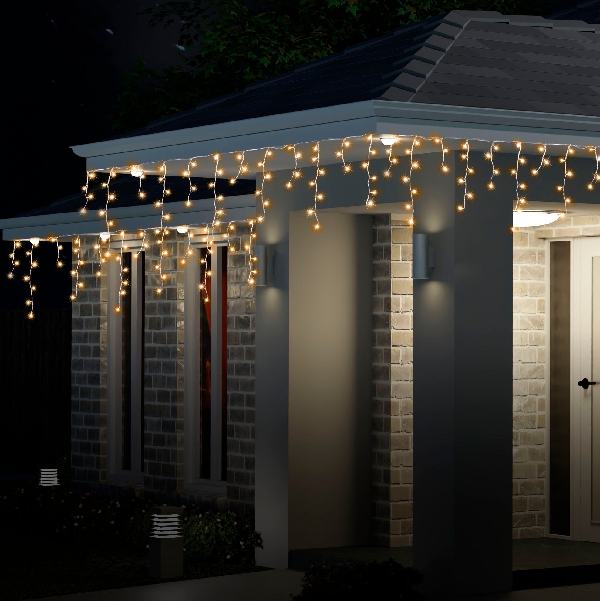 Solar 400 LED Icicle Lights available in 3 Colors - Cool White 3