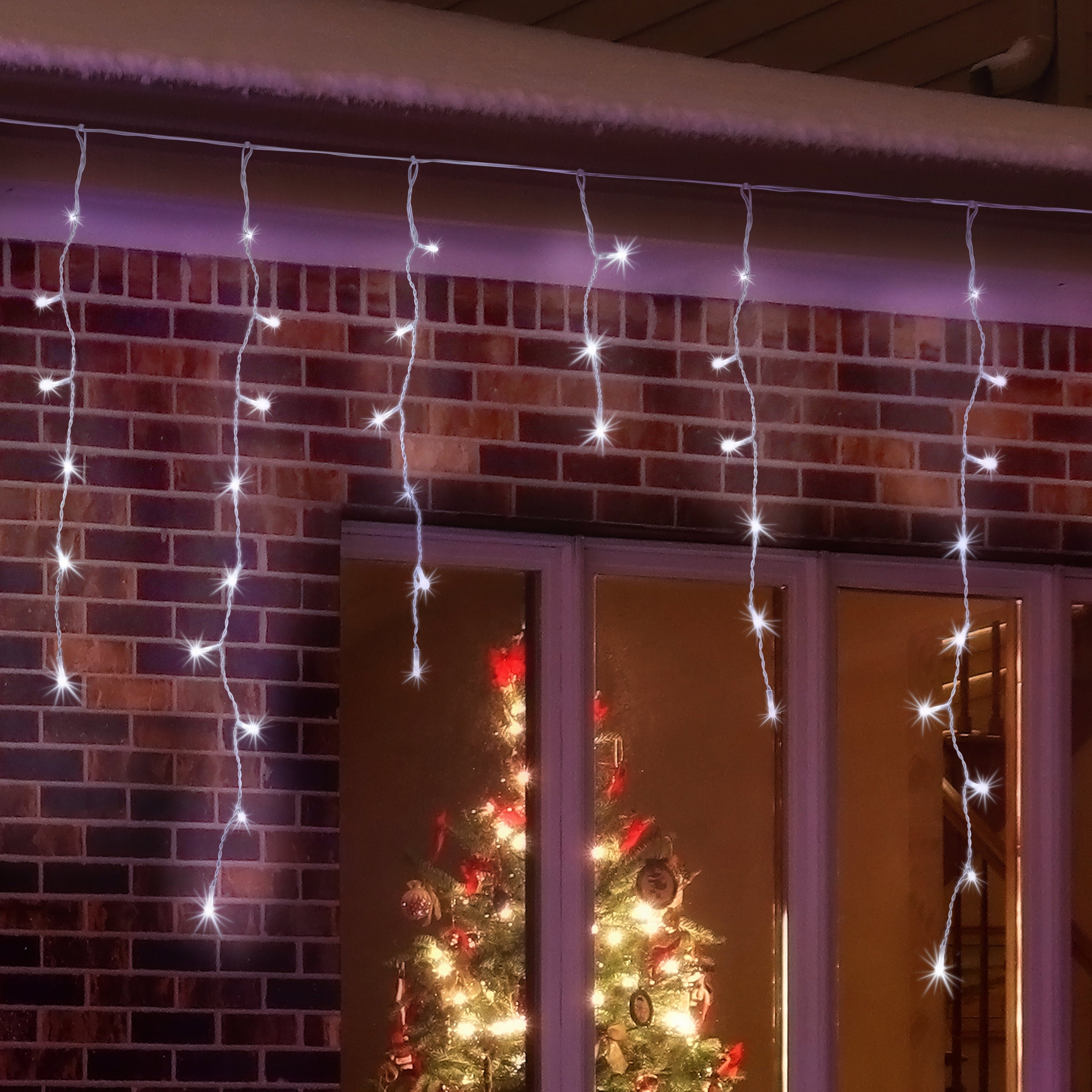 480 LEDs Snowing Icicle Lights – available in 4 Colors - White & Blue 3