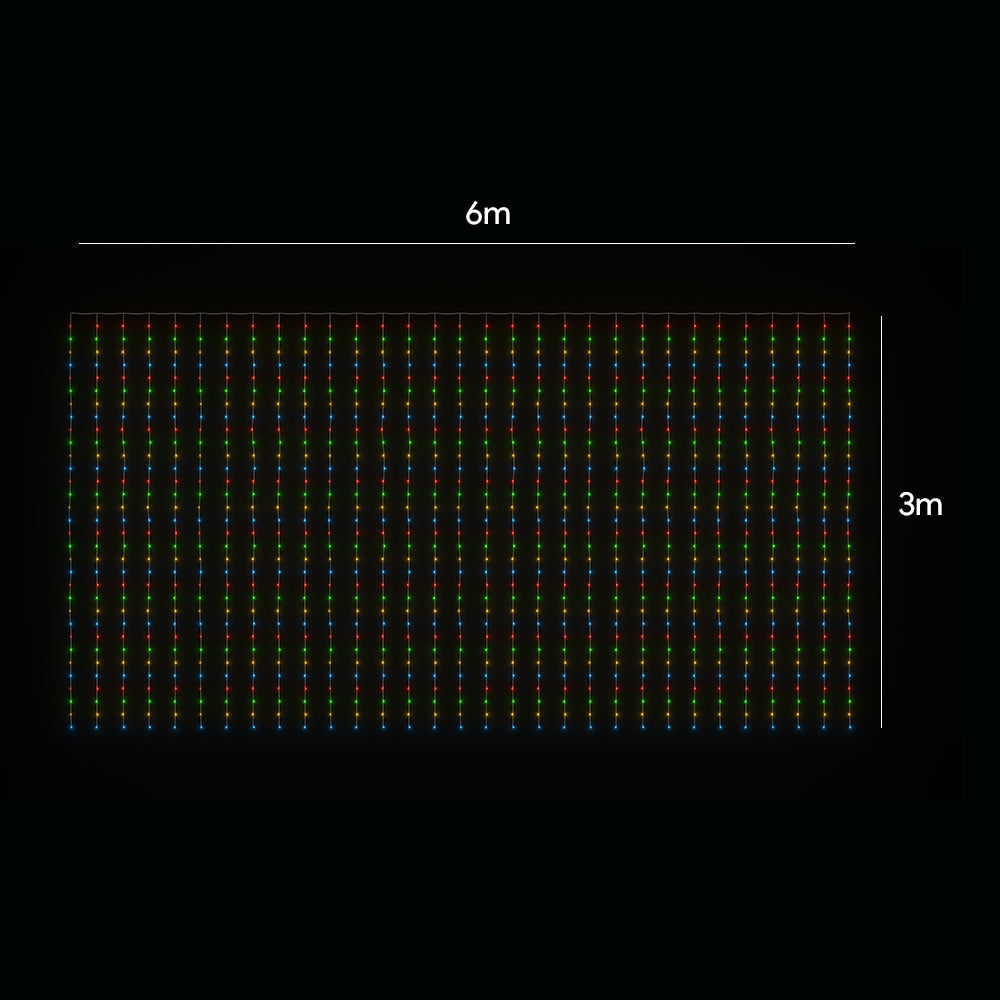 LED Curtain Lights 6mx3m 600 Multi-Color 3