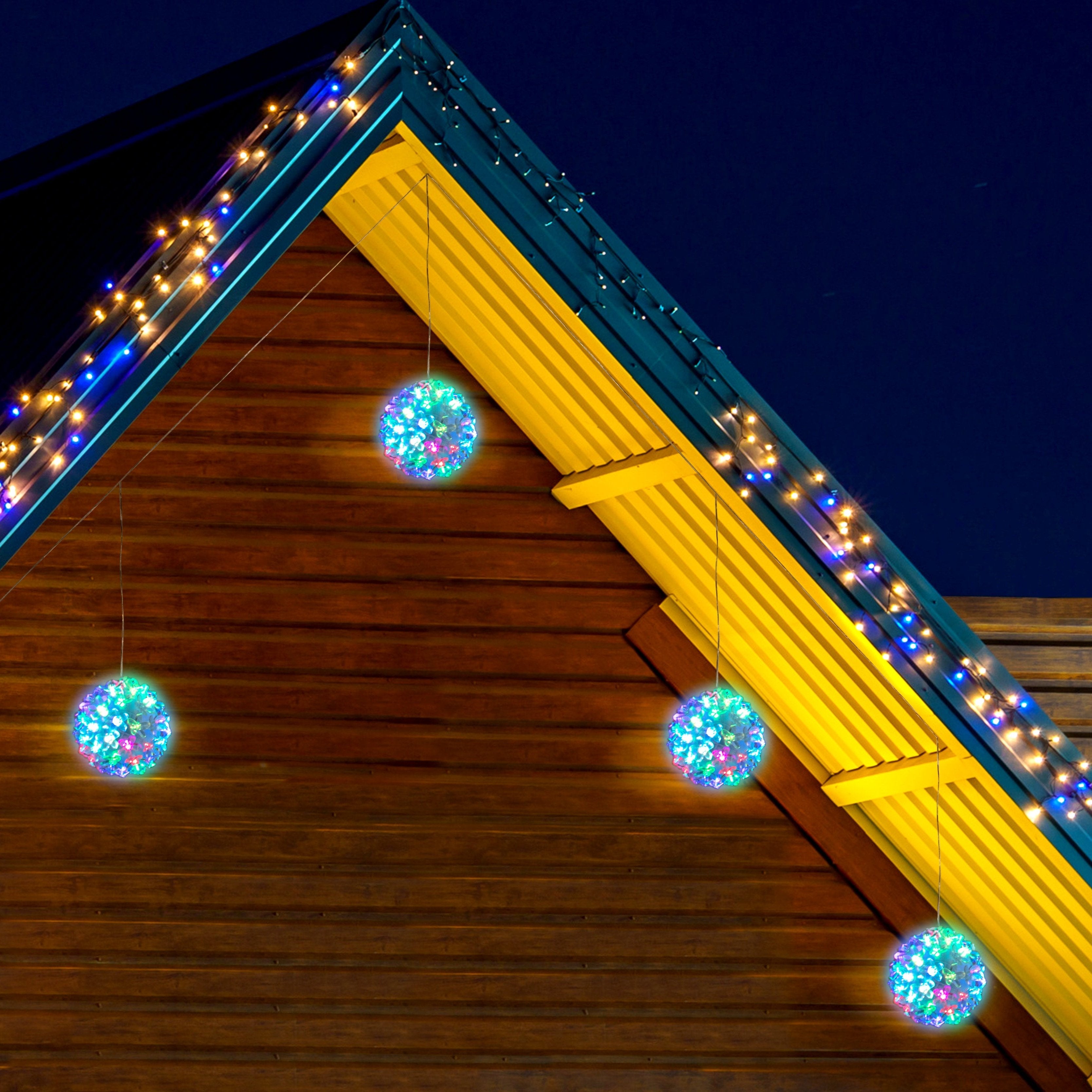 LED Twinkle Petal Balls 10cm 5-Pack Cool-Warm White or Multicolor - Multicolor 6