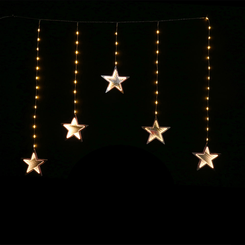 LED Infinity Stars Curtain Lights avaiable in 2 Colors - Warm White 6