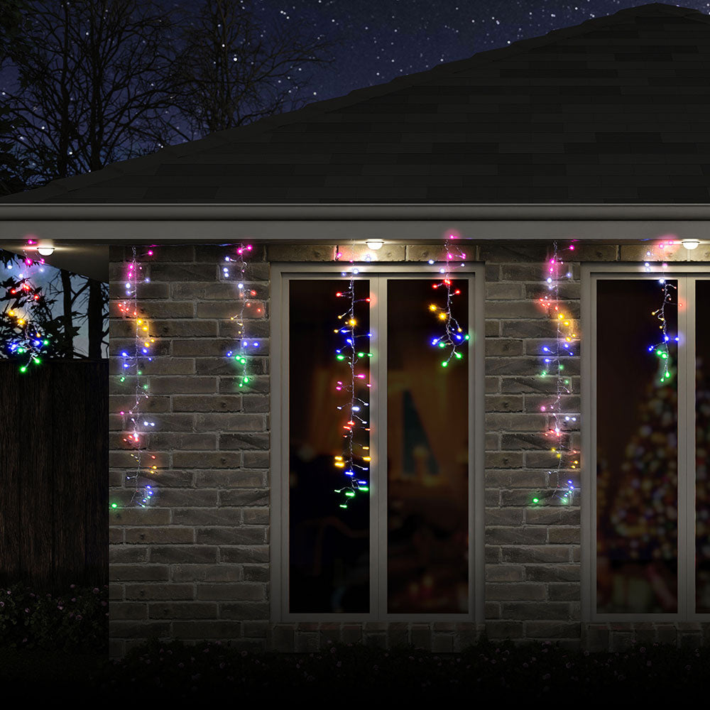 LED Dancing Cluster Icicles 9m Available in 2 Options - Multicolor (6 Colors) 3