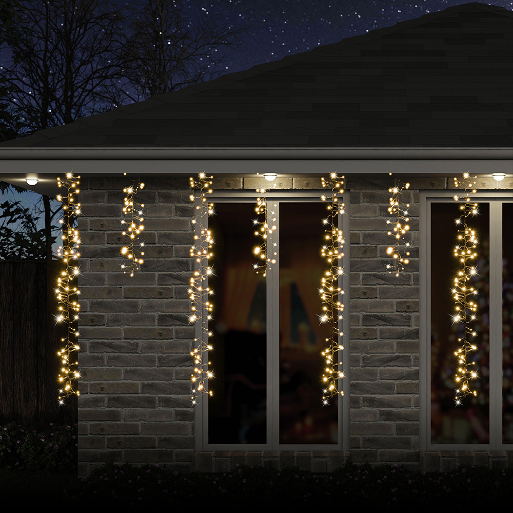 LED Dancing Cluster Icicles 9m Available in 2 Options - Multicolor (6 Colors) 6