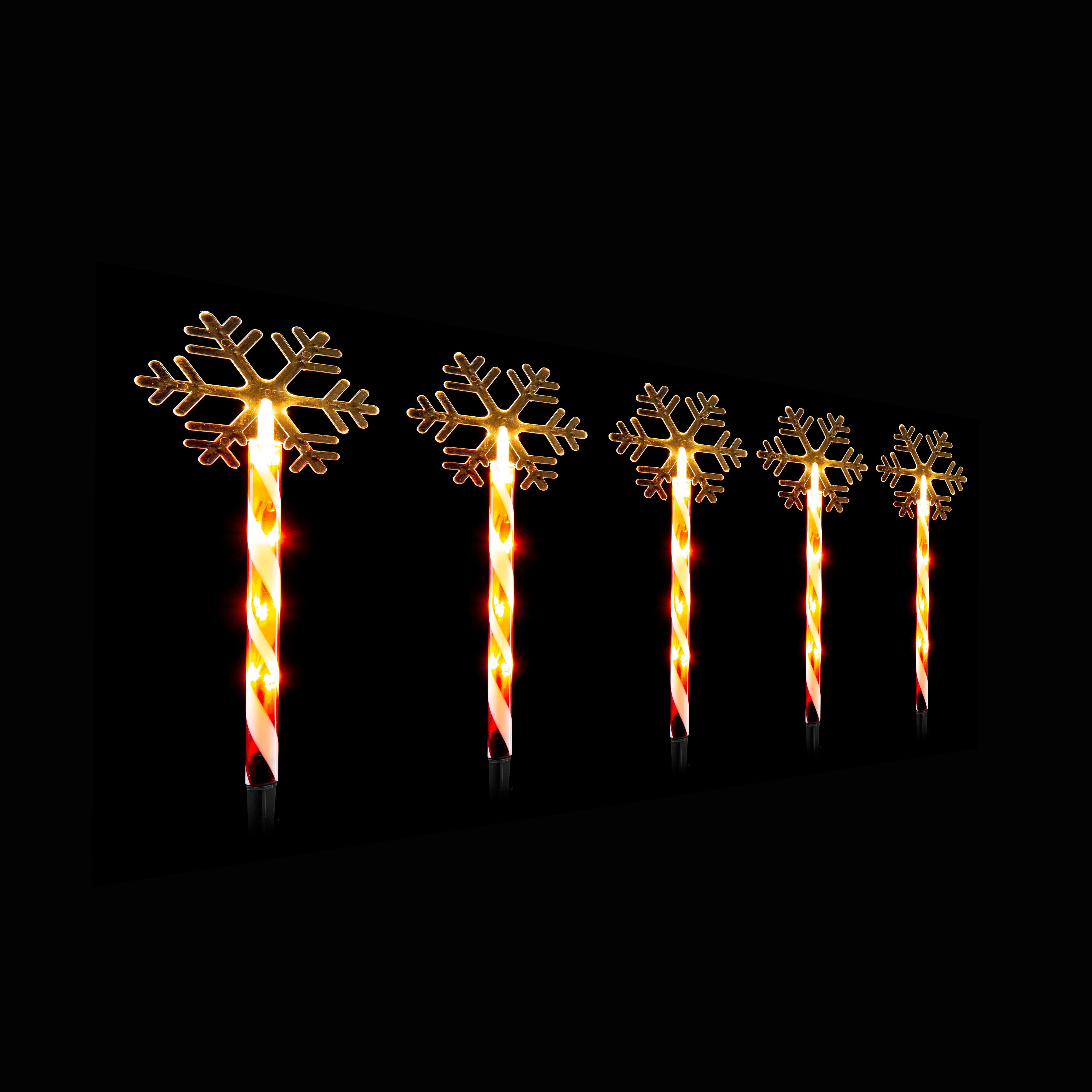 LED Candy Path Lights 5pk Santa or Snowflake - Snowflake 4