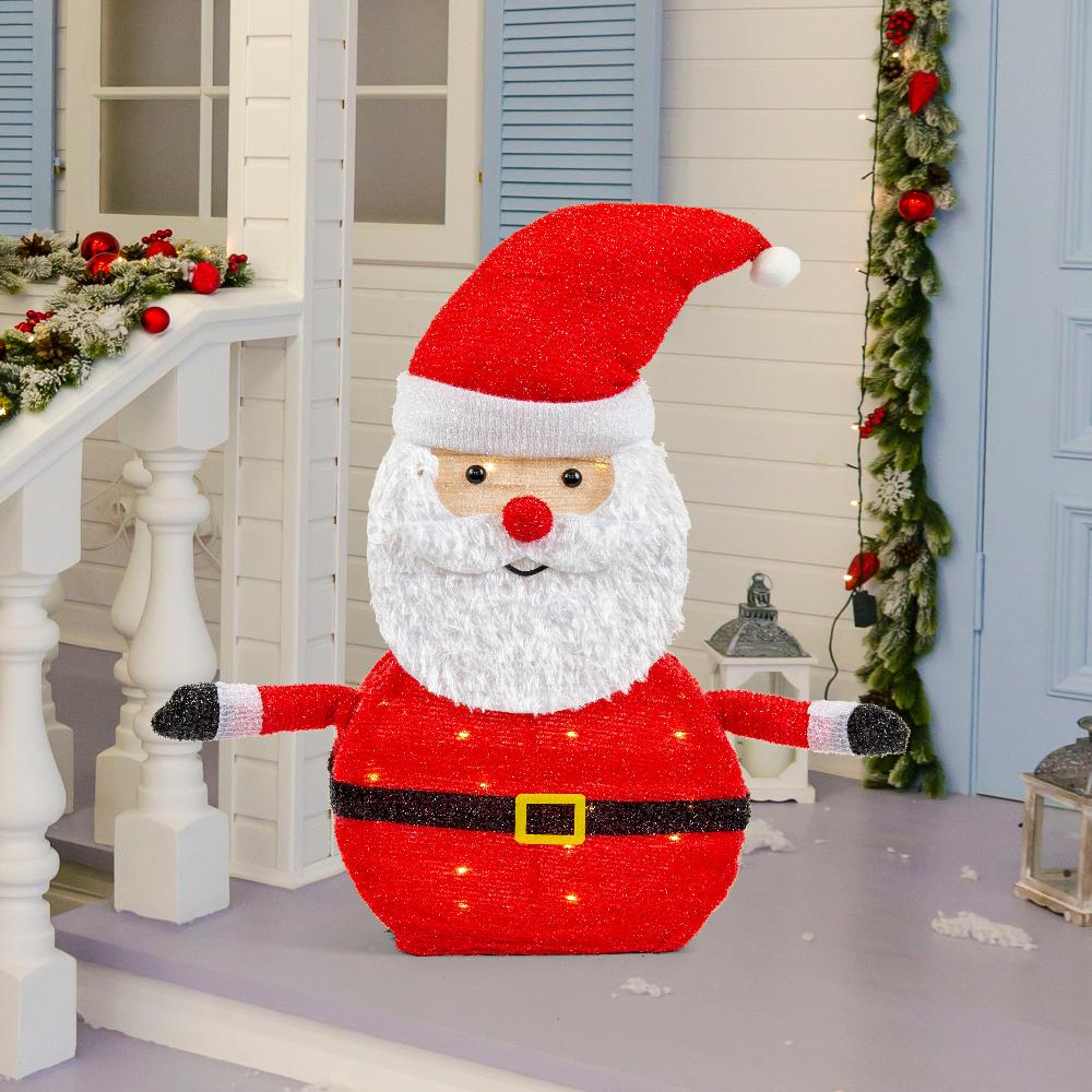 LED Collapsible Tinsel Santa 70cm Twinkling 3