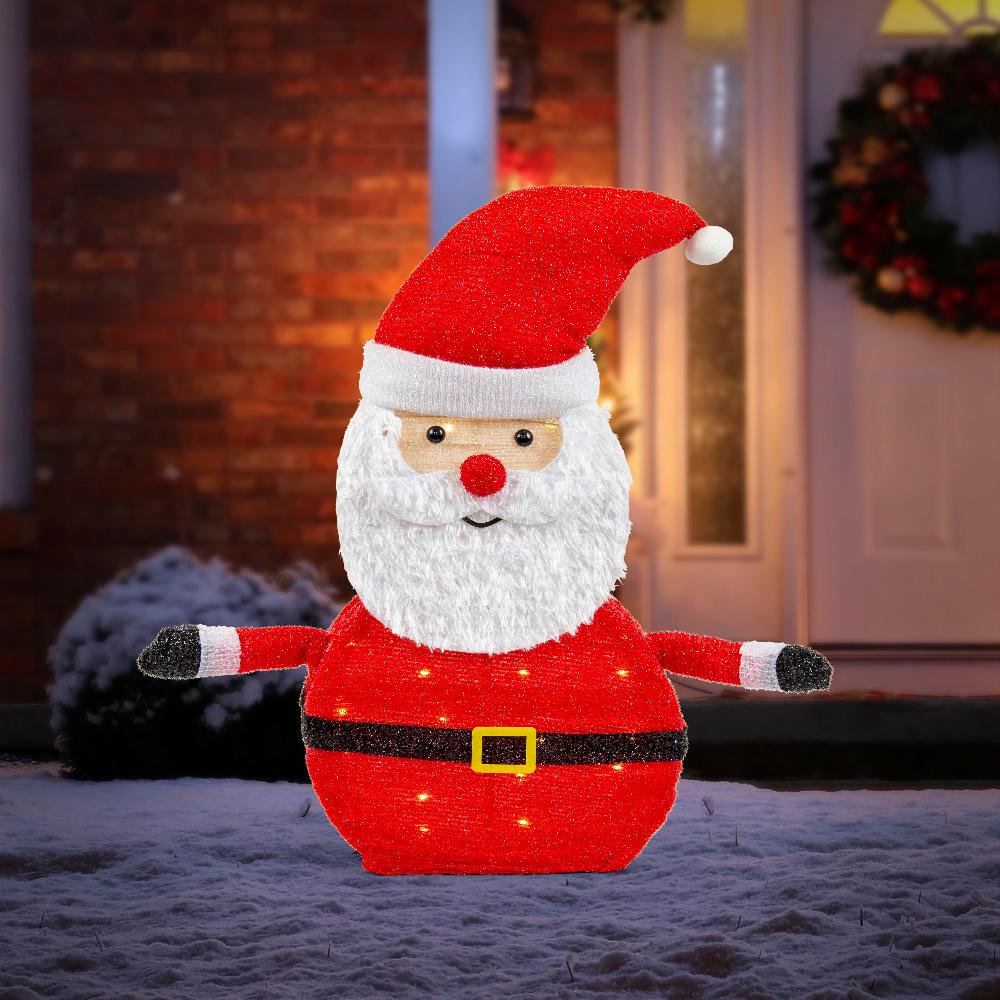 LED Collapsible Tinsel Santa 70cm Twinkling 4