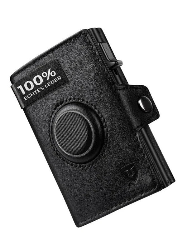 NNEOBA Mens Blocker Wallet - Genuine Leather Wallet with Coin Pocket, Black 5