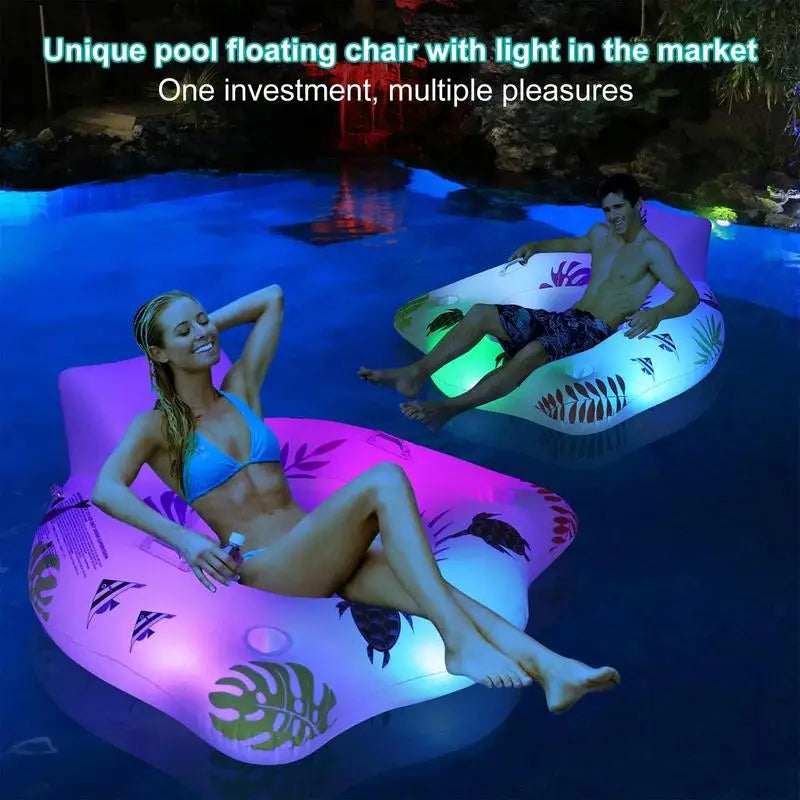 NNEOBA Light-up Inflatable Pool Float Chair 4