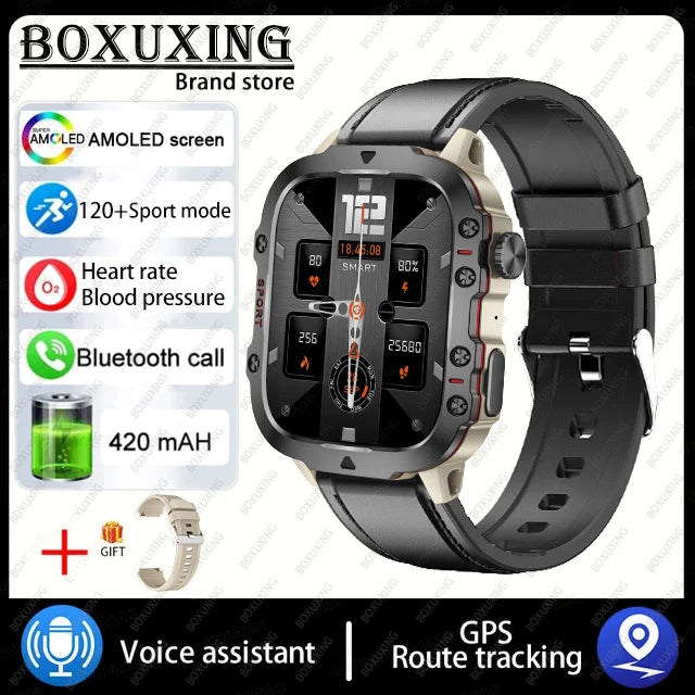 NNEOBA Rugged Military GPS Smart Watch - AMOLED 1.96 HD Display 3