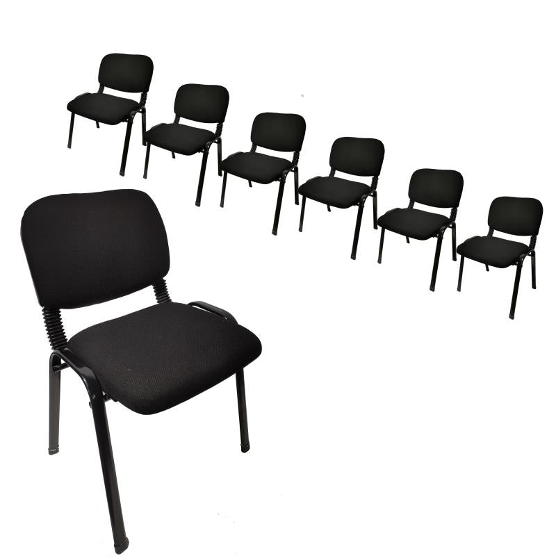 NNECN Stackable & Linkable Office Conference Visitor Community  Chairs (Set of 7-Black) 11