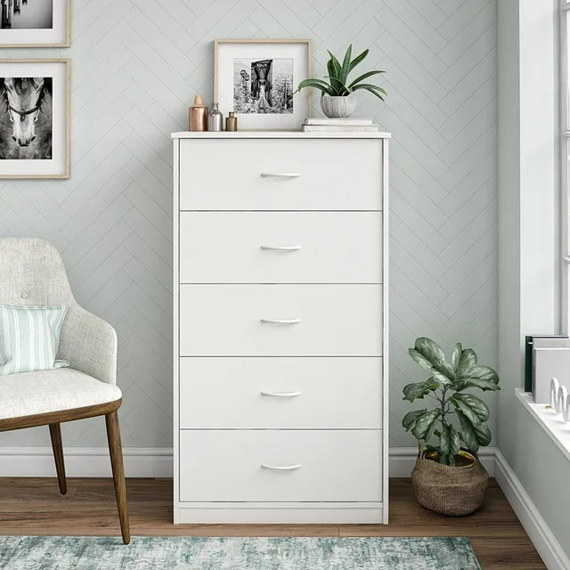 NNECN Classic Elegance: Five-Drawer Chest for Organized Living 4