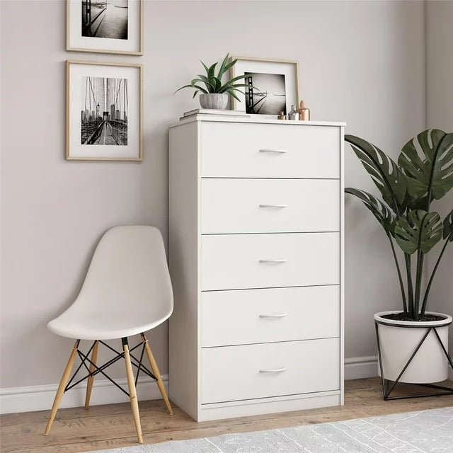 NNECN Classic Elegance: Five-Drawer Chest for Organized Living 5