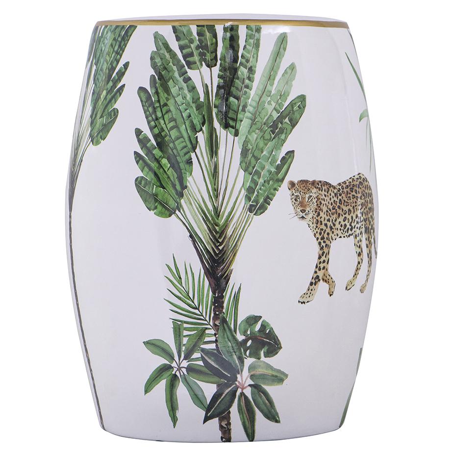LEOPARD CERAMIC STOOL 4