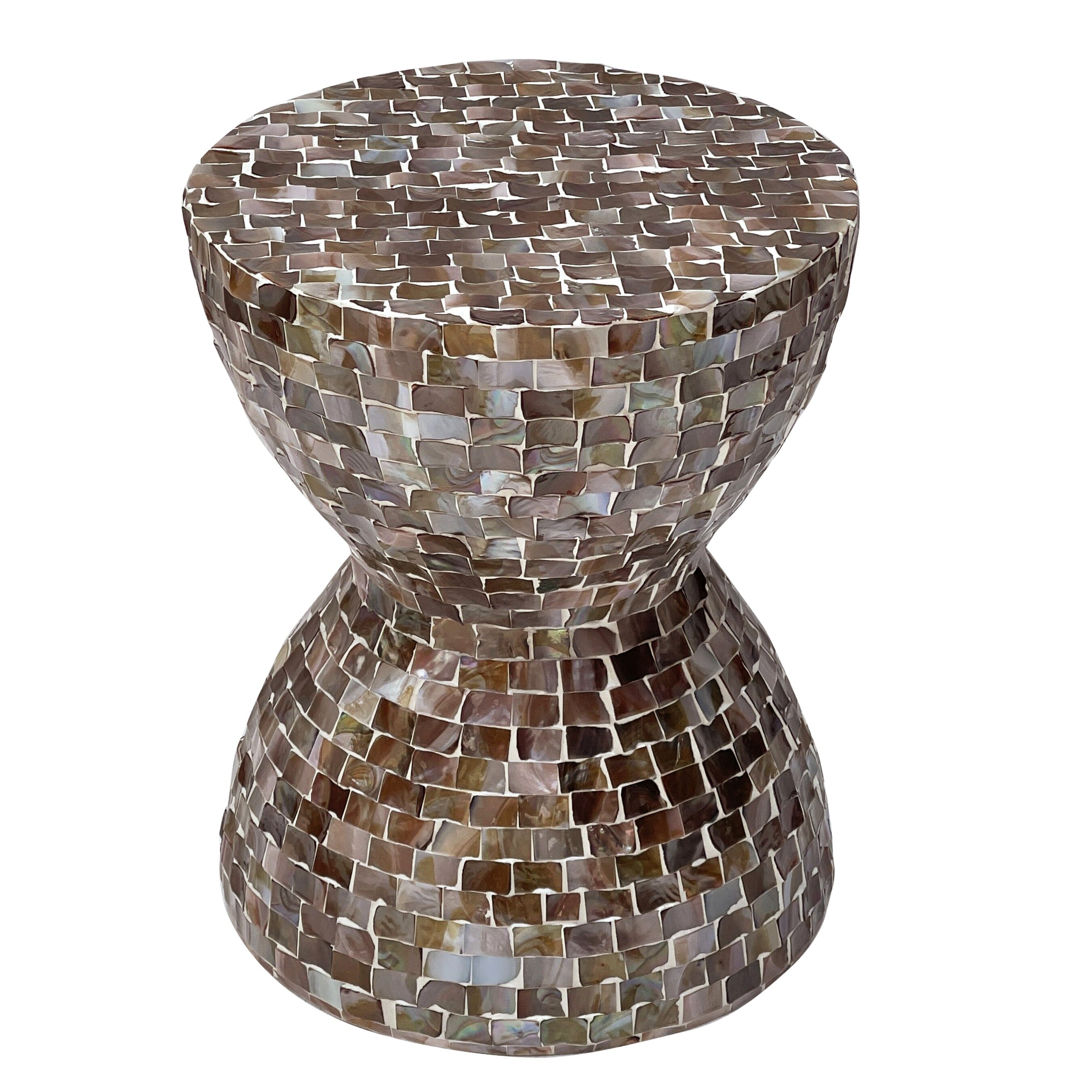 TONED MOTHER OF PEARL STOOL/SIDE TABLE 3