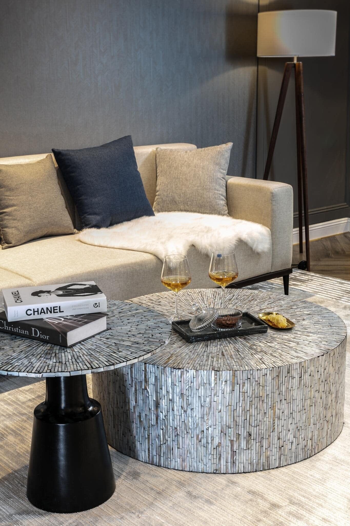 MONT BLANC MOTHER OF PEARL HAND MADE COFFEE TABLE 7