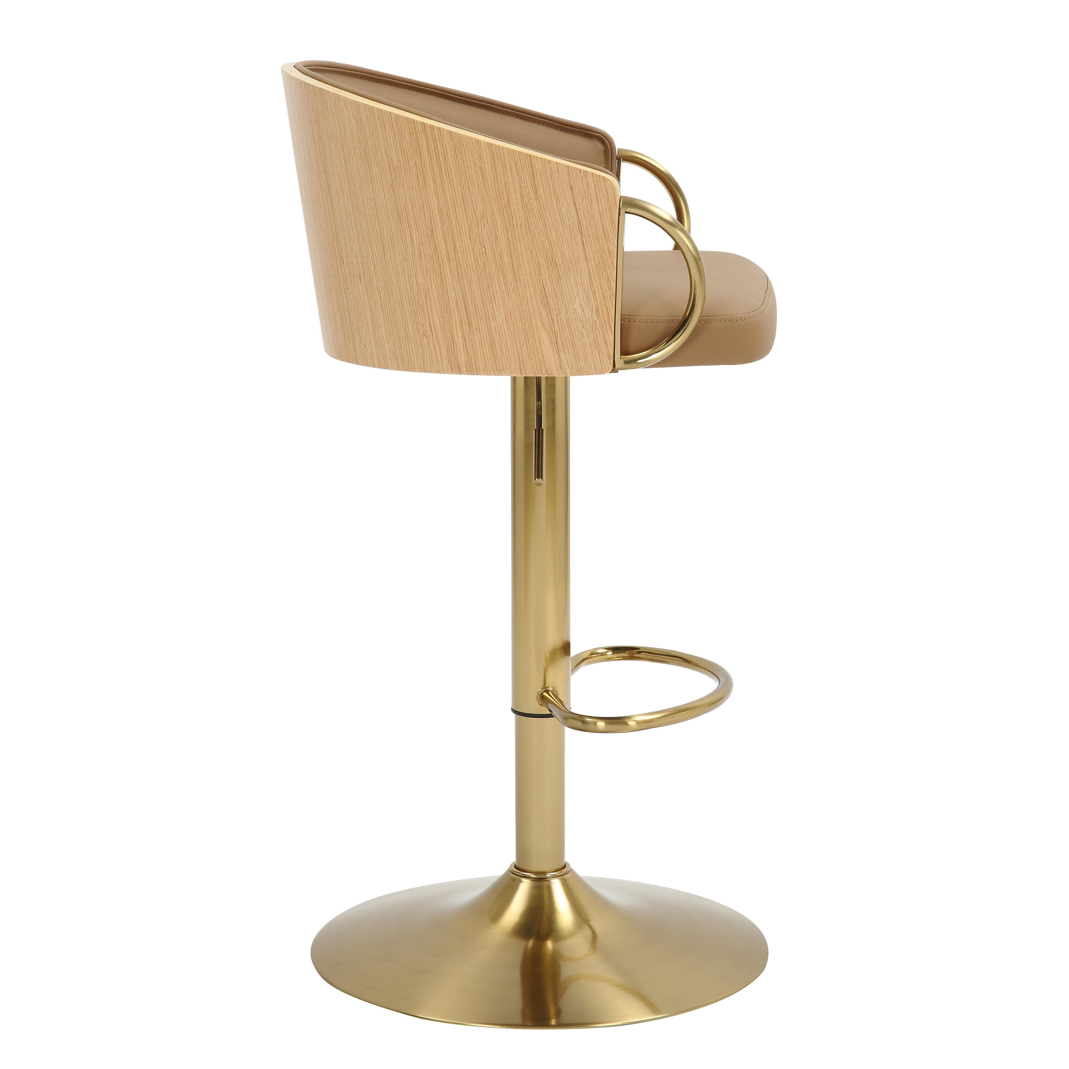 JENSEN GOLD GAS LIFT BAR STOOL 3