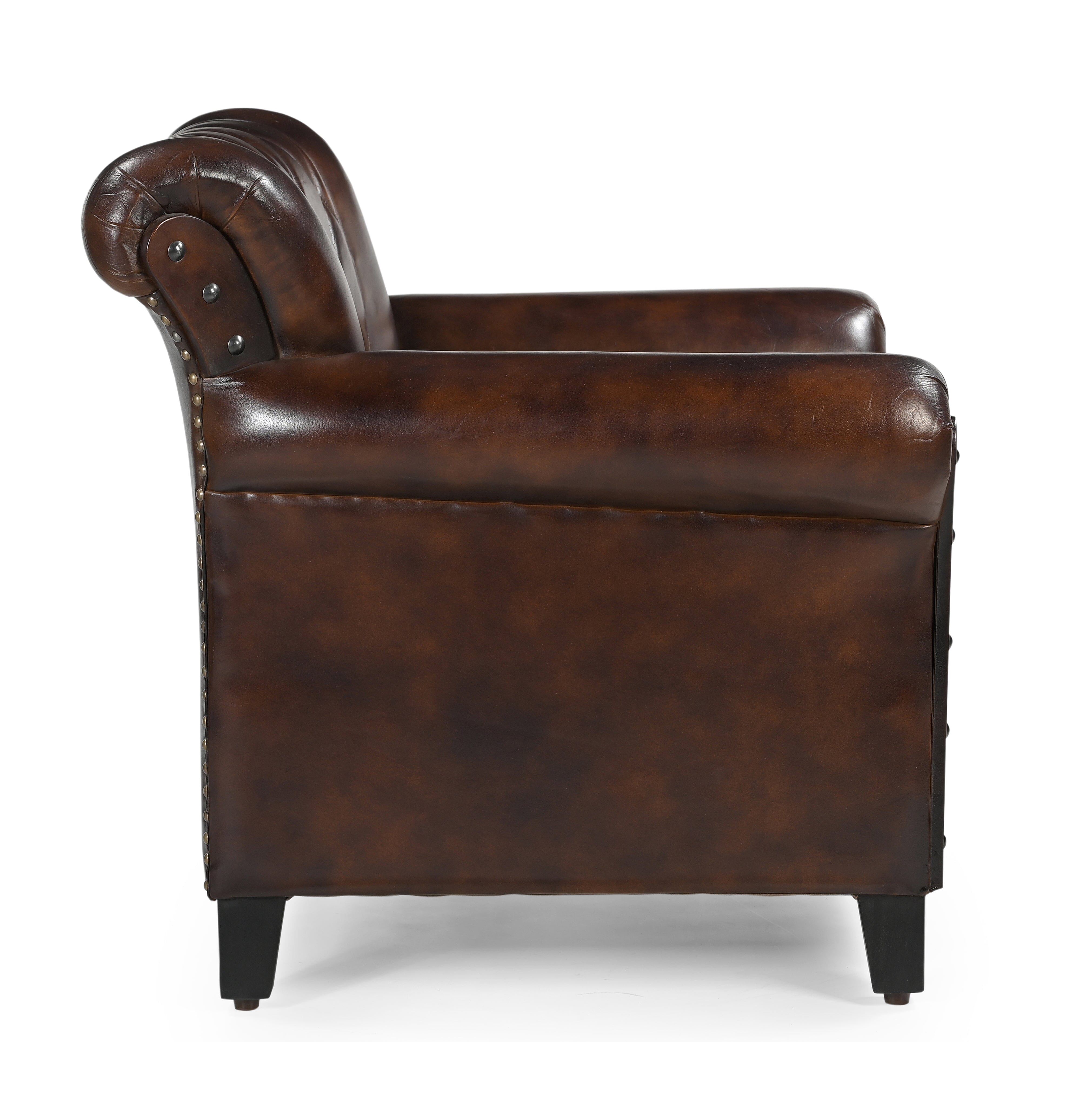 STUDDED LEATHER ARM CHAIR 3