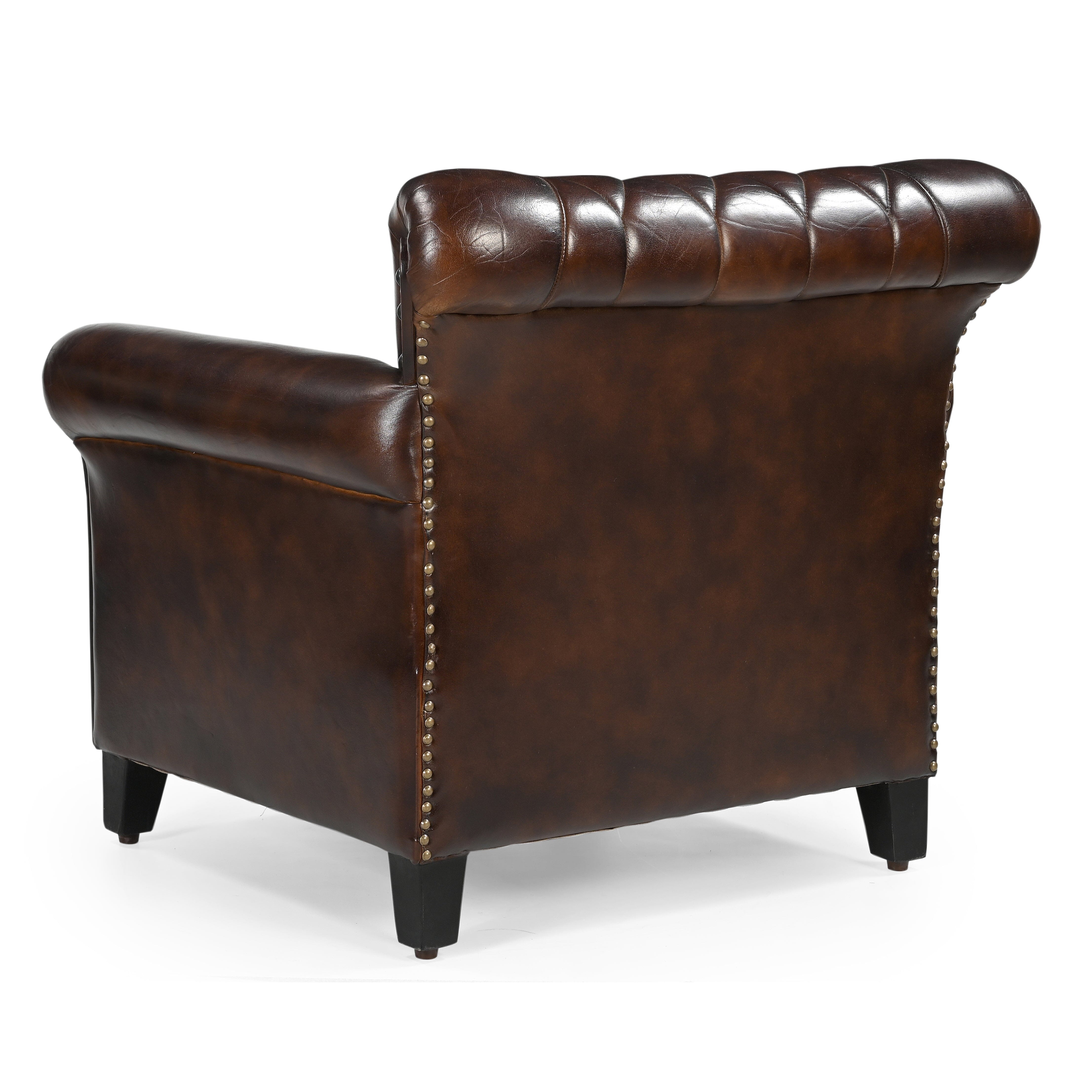 STUDDED LEATHER ARM CHAIR 4