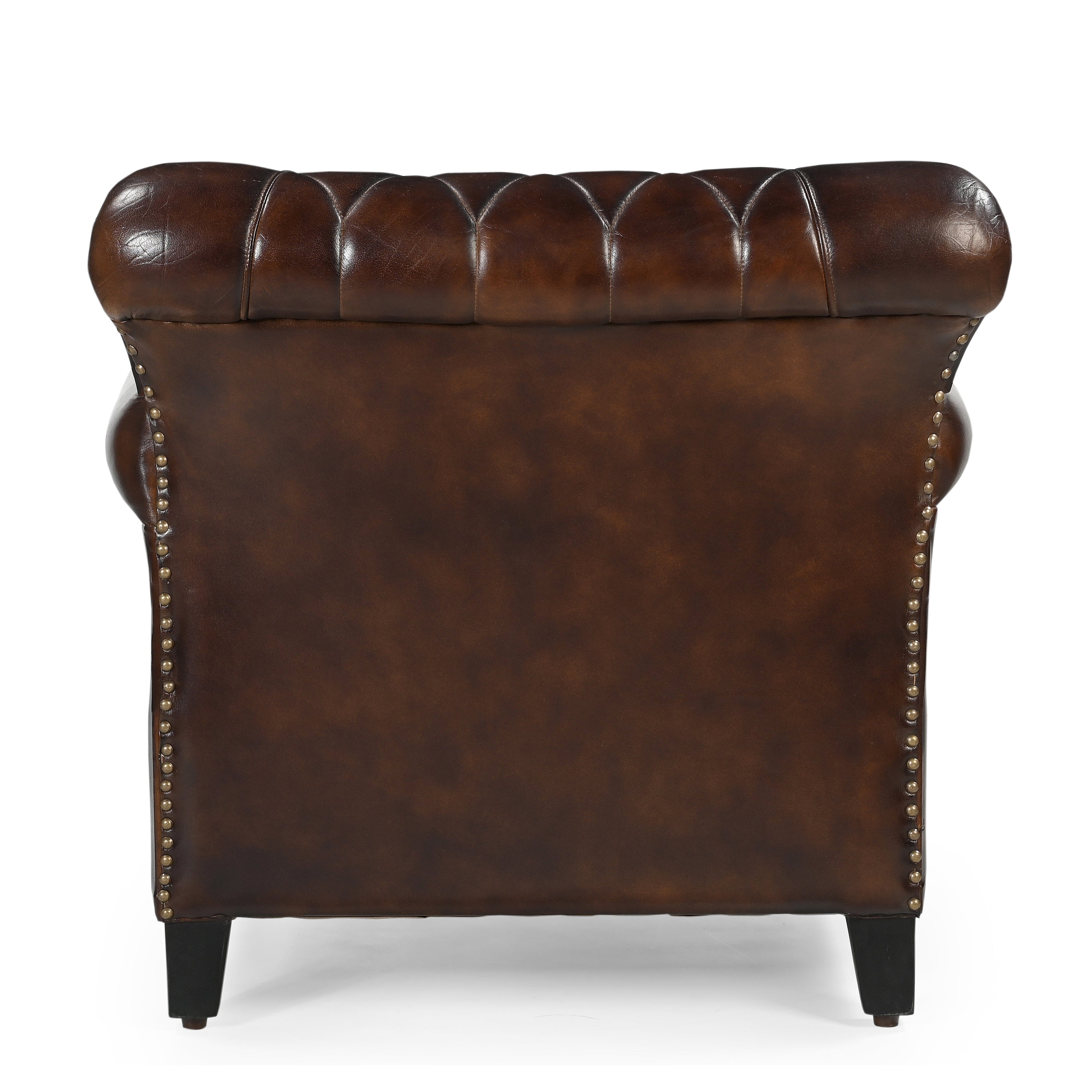 STUDDED LEATHER ARM CHAIR 5