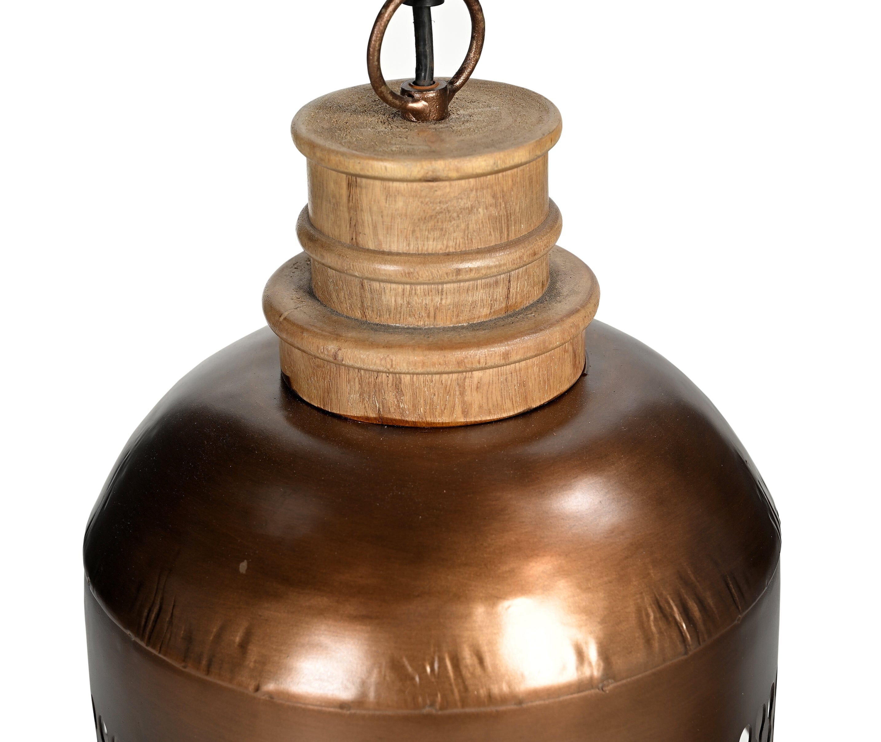 COPPER CUT-OUT AND WOOD LAMPSHADE 3