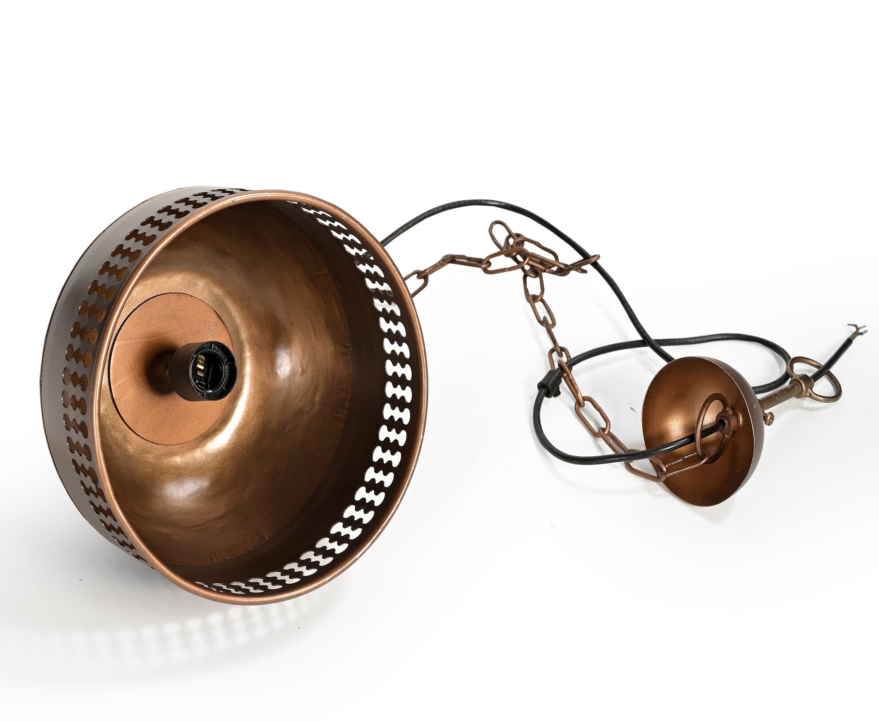 COPPER CUT-OUT AND WOOD LAMPSHADE 4