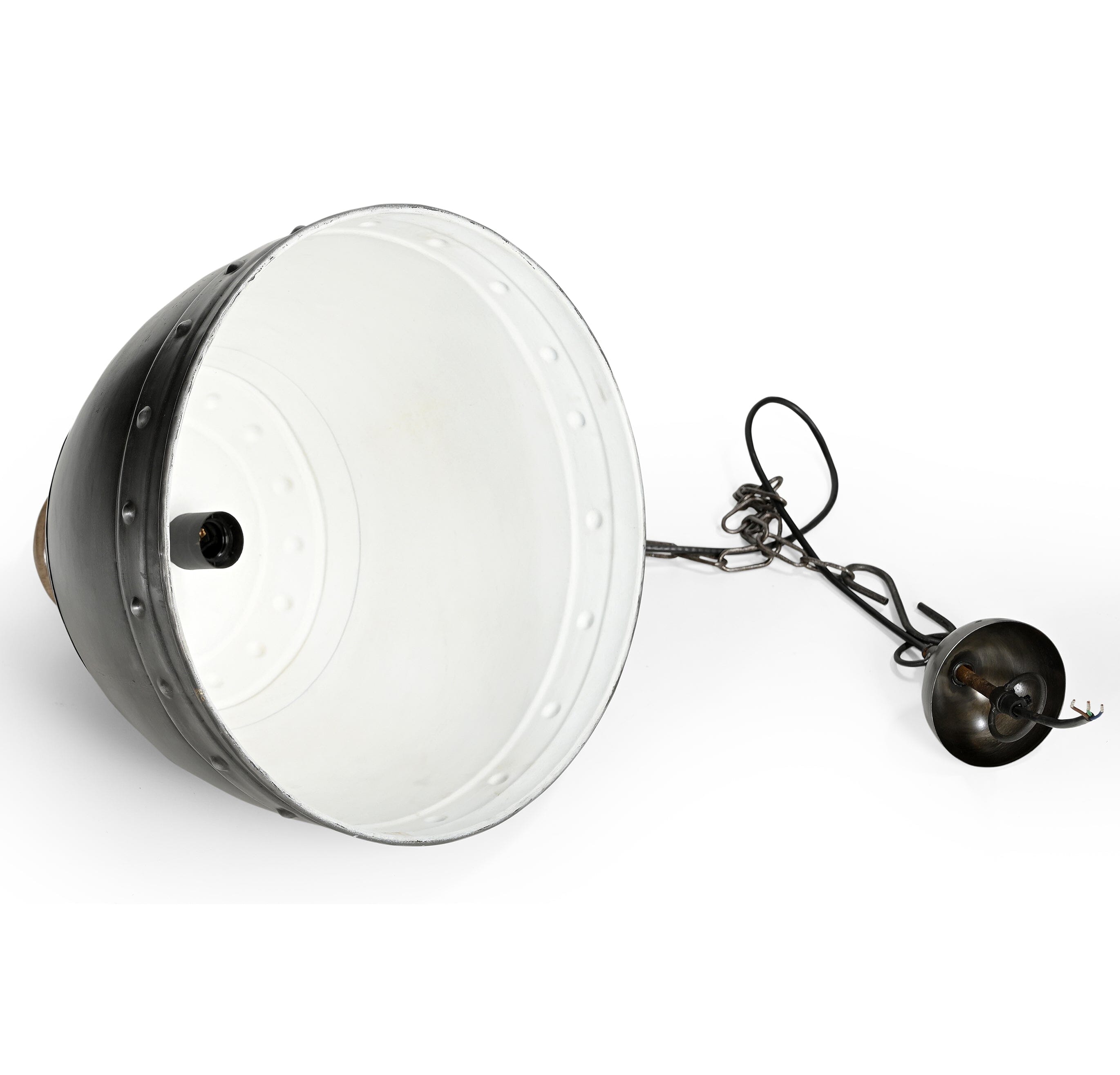 WASHED IRON AND WOOD LAMPSHADE 4