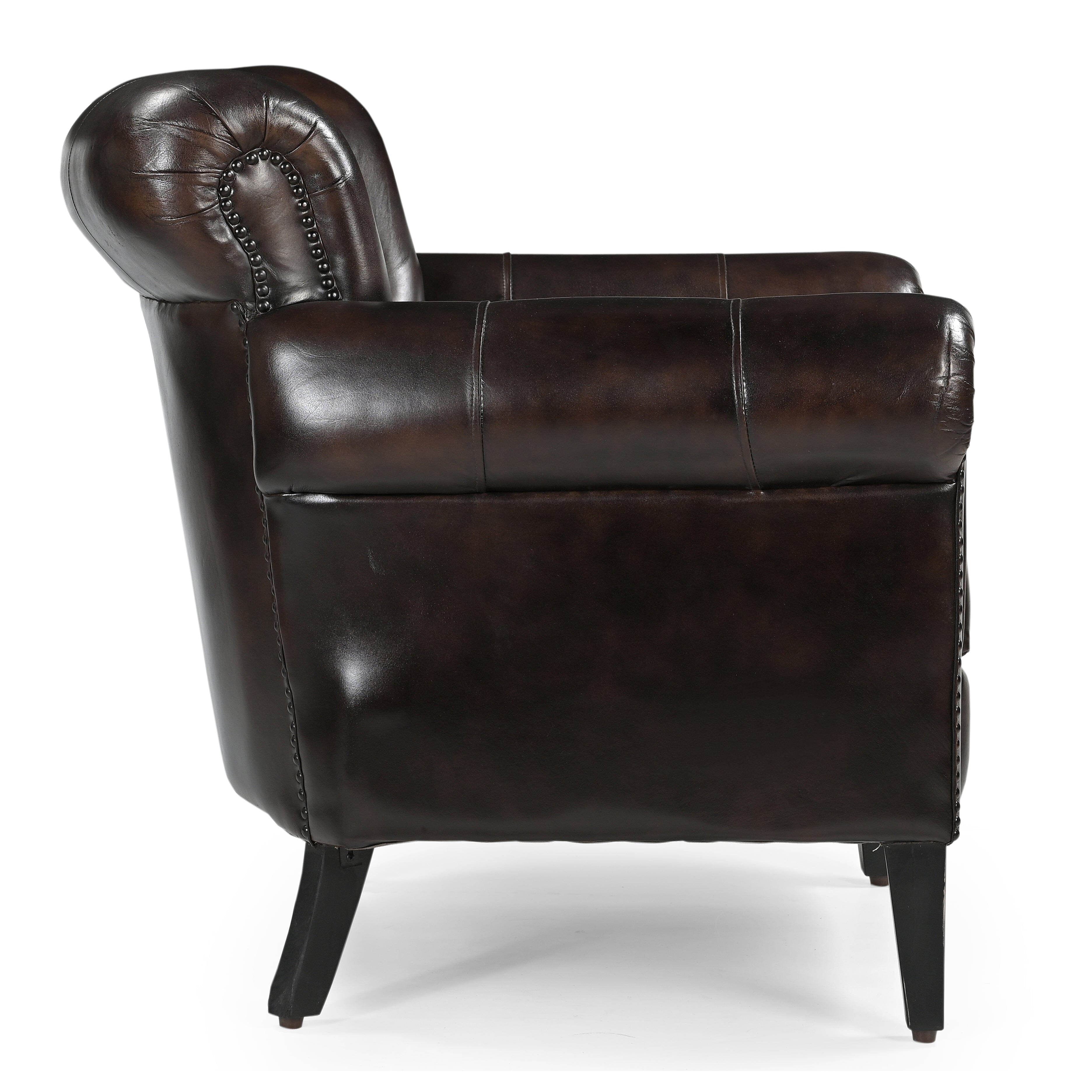 CHOCOLATE LEATHER ARMCHAIR 3