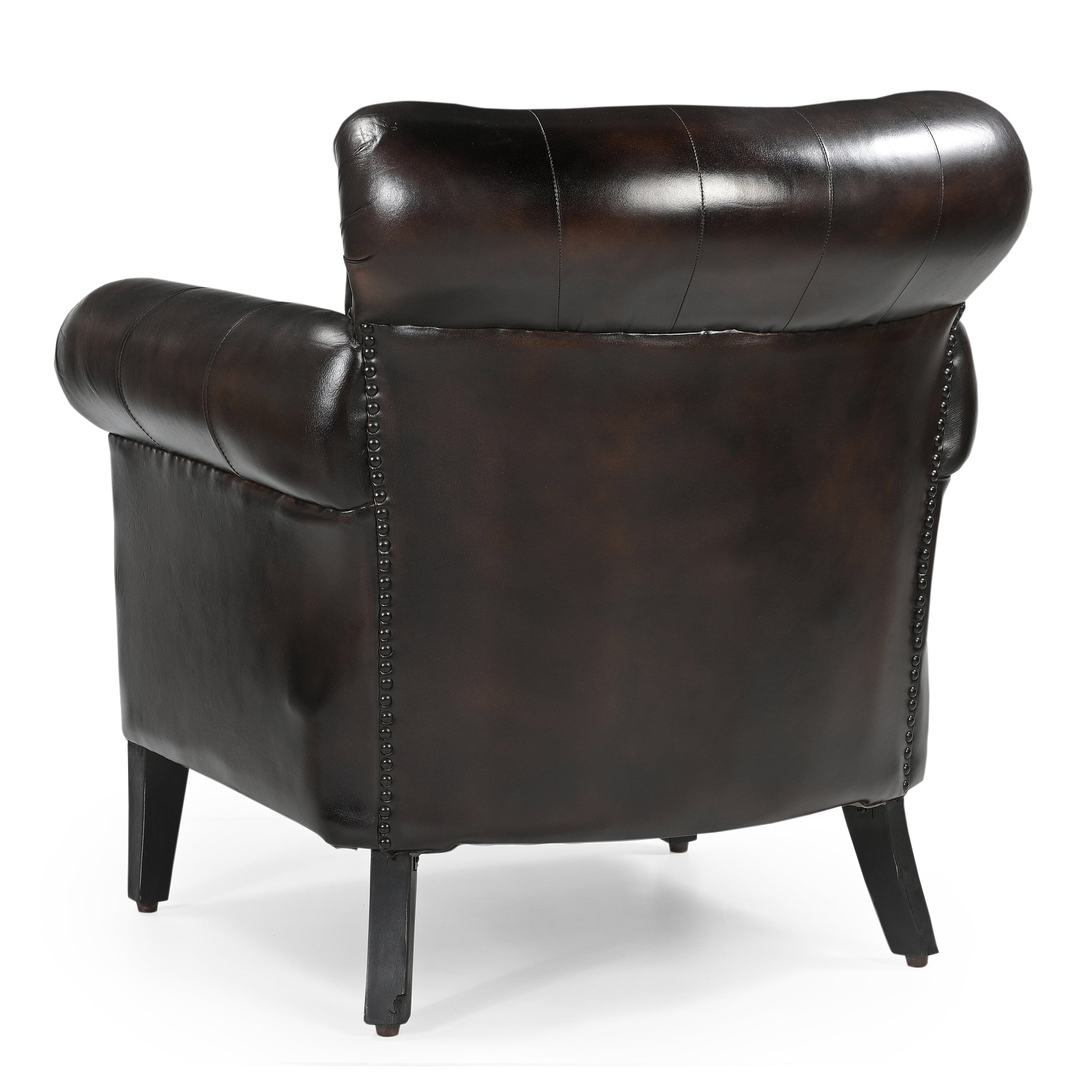 CHOCOLATE LEATHER ARMCHAIR 5