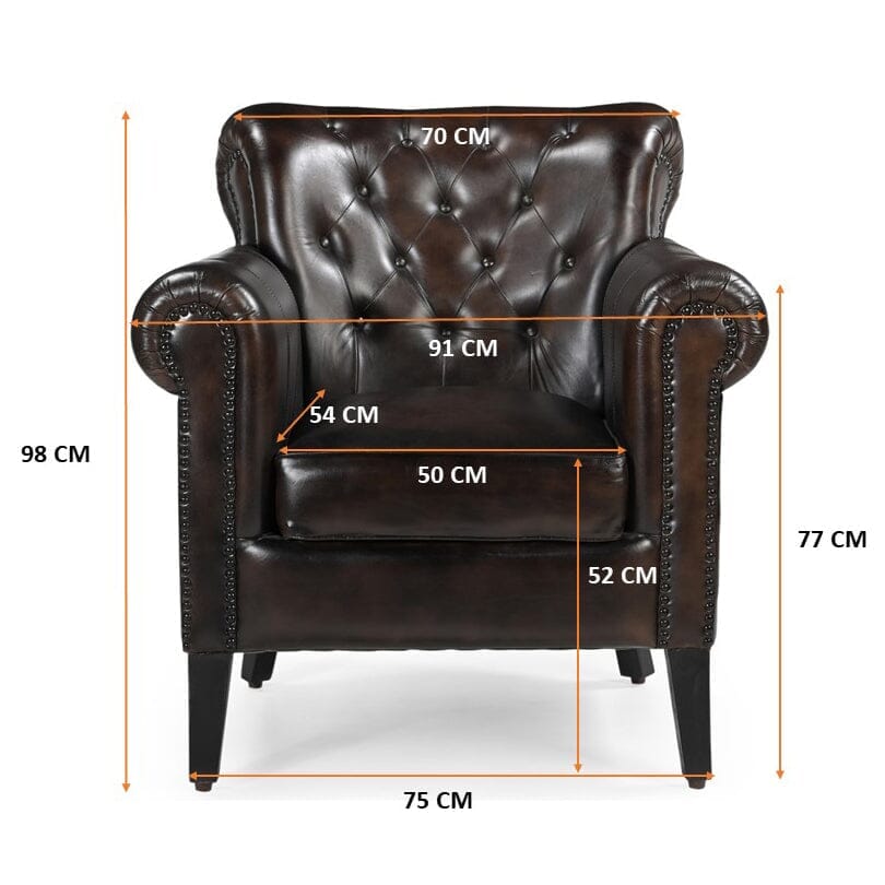 CHOCOLATE LEATHER ARMCHAIR 8