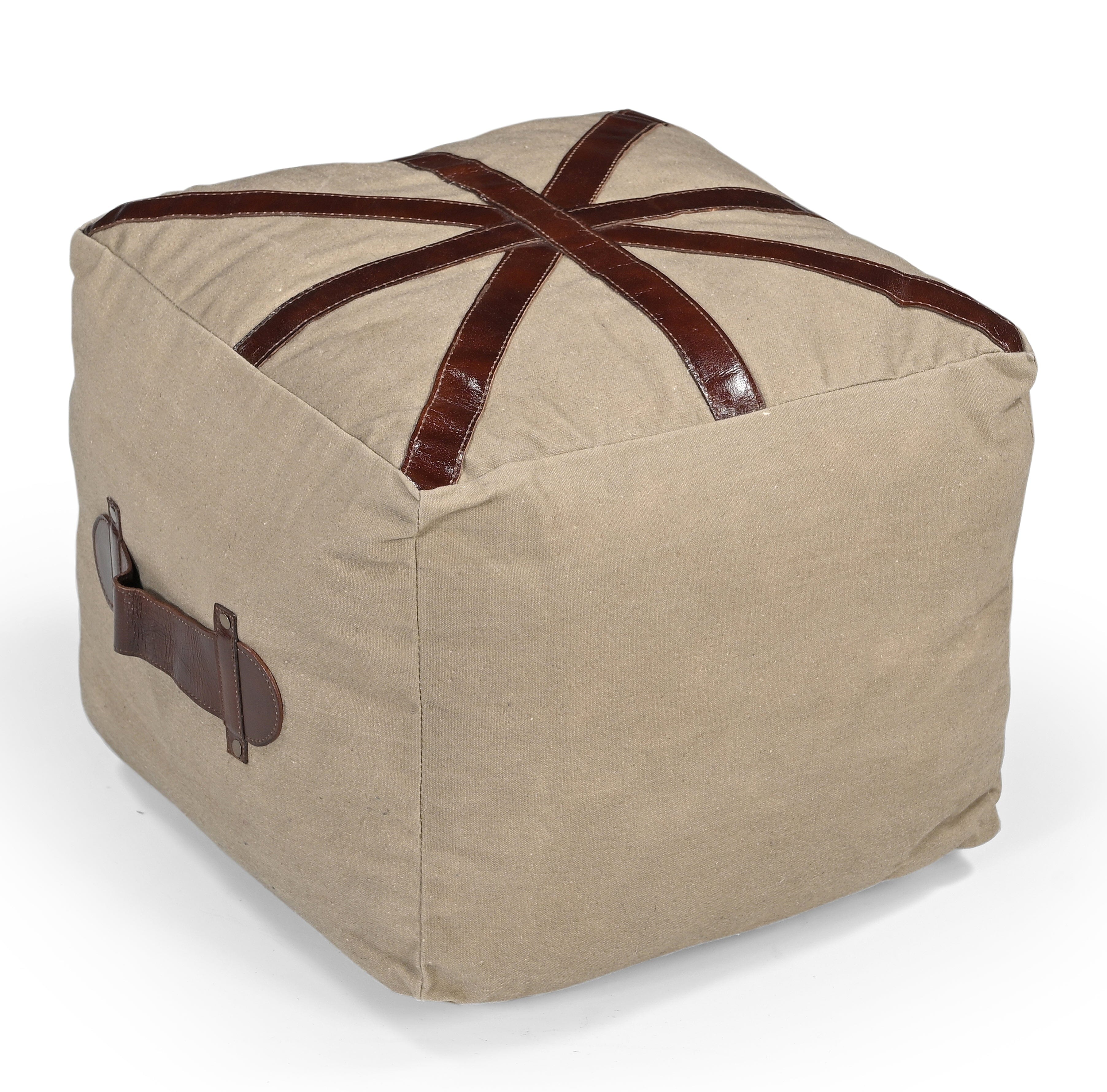 N0 6 SQUARE LEATHER OTTOMAN 3