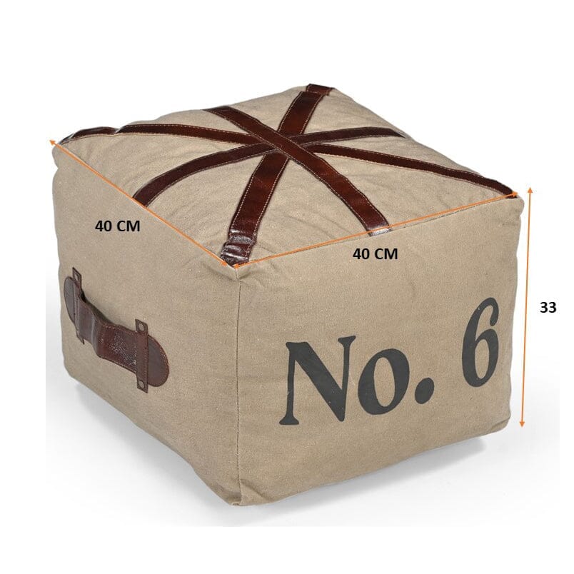 N0 6 SQUARE LEATHER OTTOMAN 5