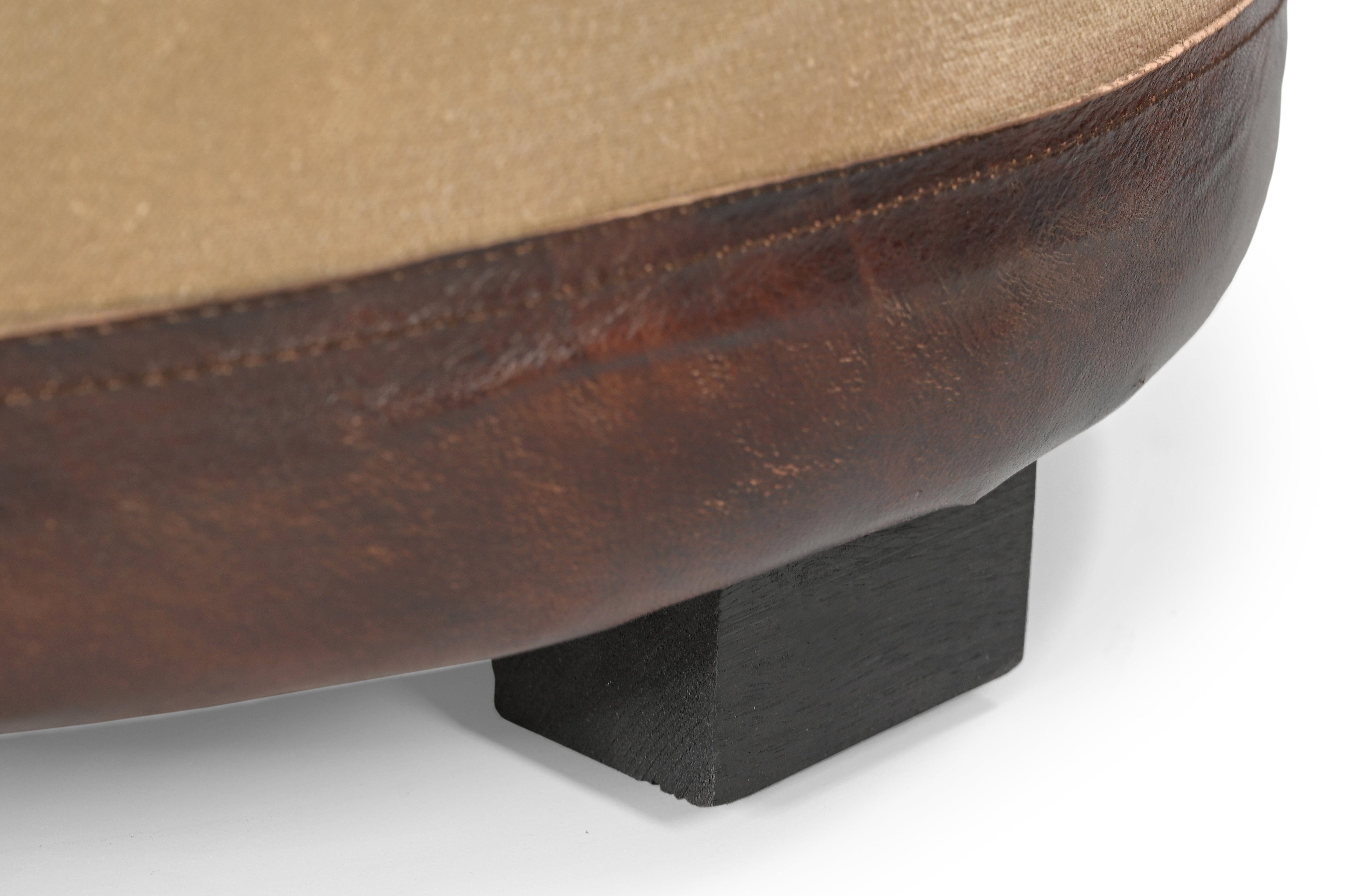 VINTAGE ROUND OTTOMAN 5