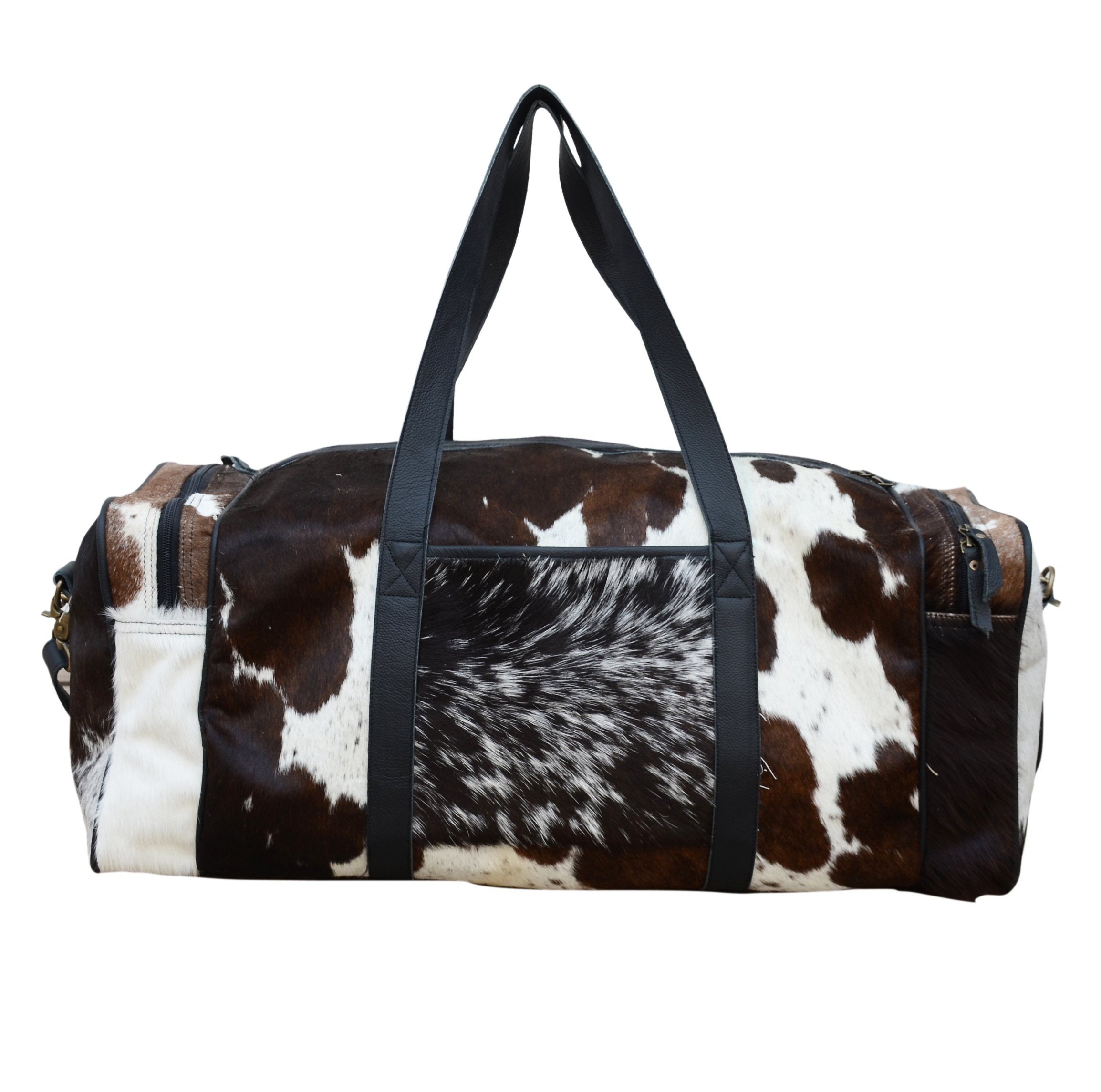COWHIDE PATCH OVERNIGHT BAG 4