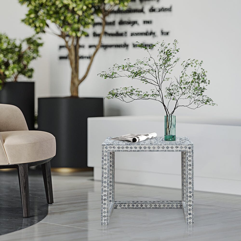 CLAIRE SHELL INLAY NESTING TABLES 8